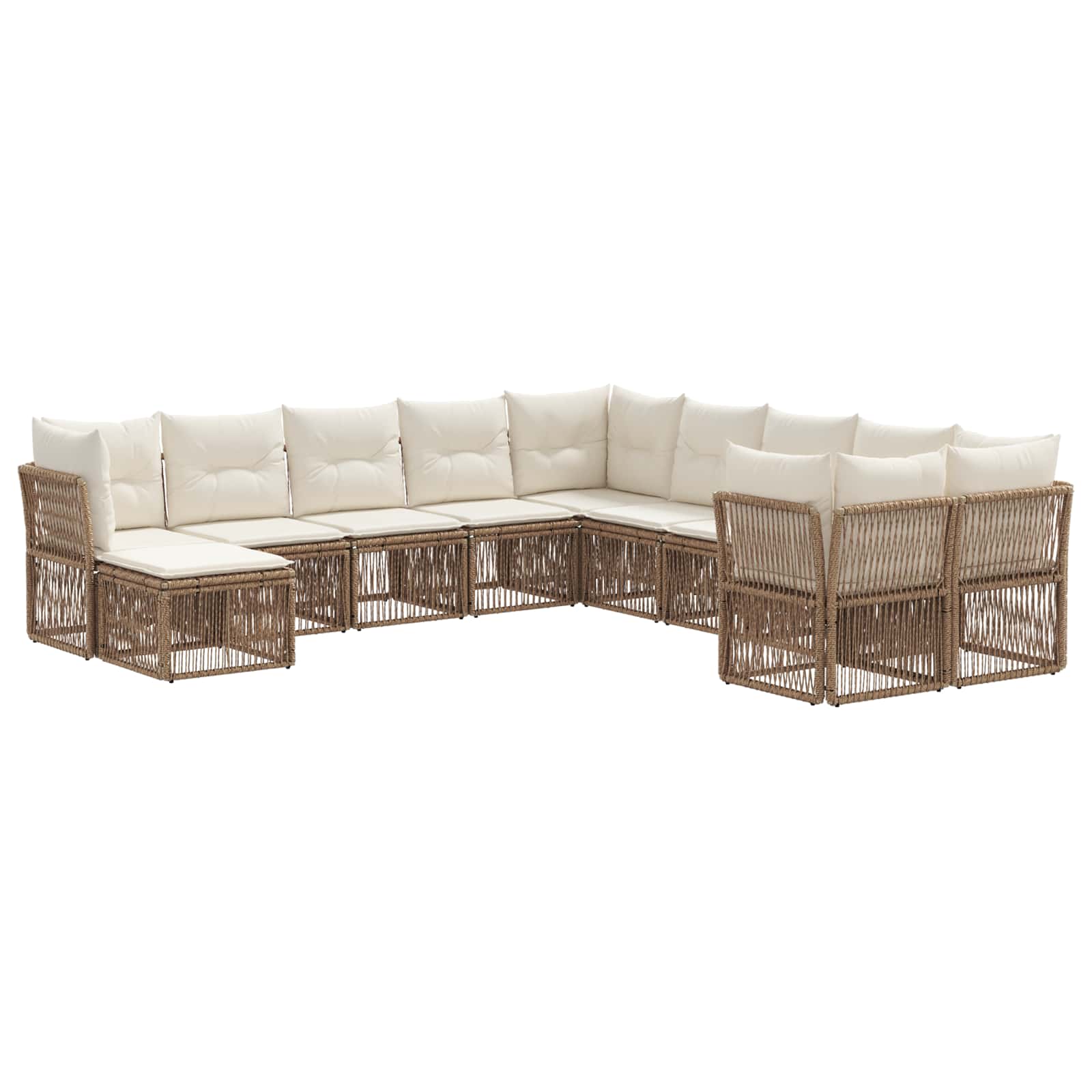 vidaXL Tuinbankenset 12 pcs Zwart poly rattan