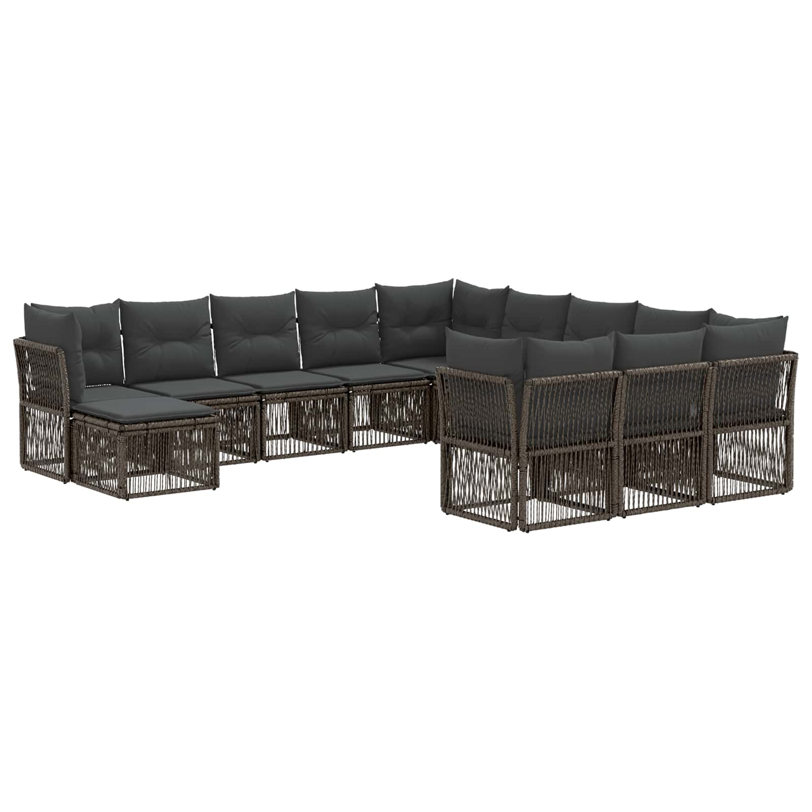 vidaXL Tuinbankenset 13 pcs Zwart poly rattan