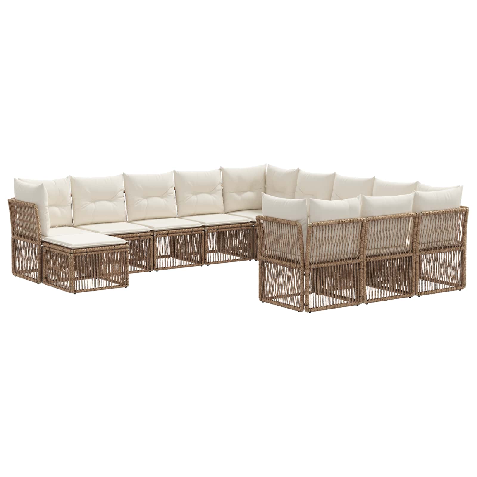 vidaXL Tuinbankenset 13 pcs Zwart poly rattan