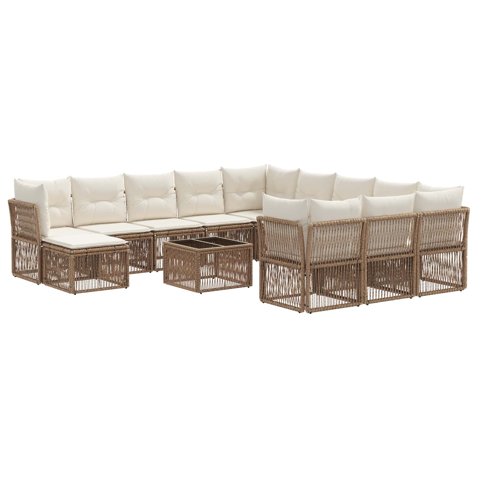 vidaXL Tuinbankenset 13 pcs Zwart poly rattan