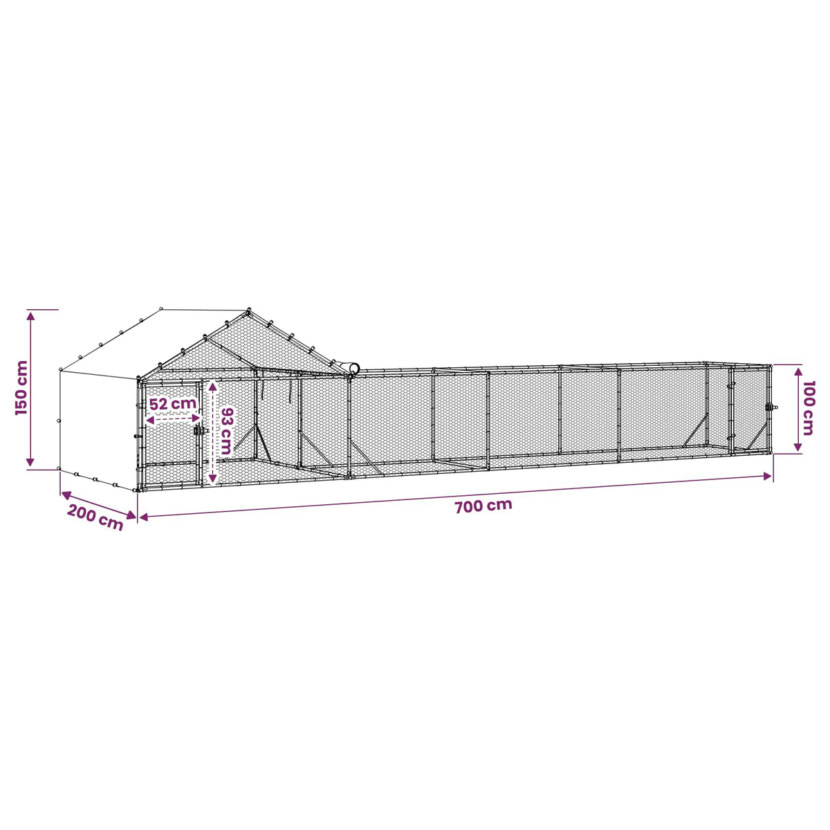 vidaXL 2 st zilver 7 x 2 x 1,5 m Gegalvaniseerd staal
