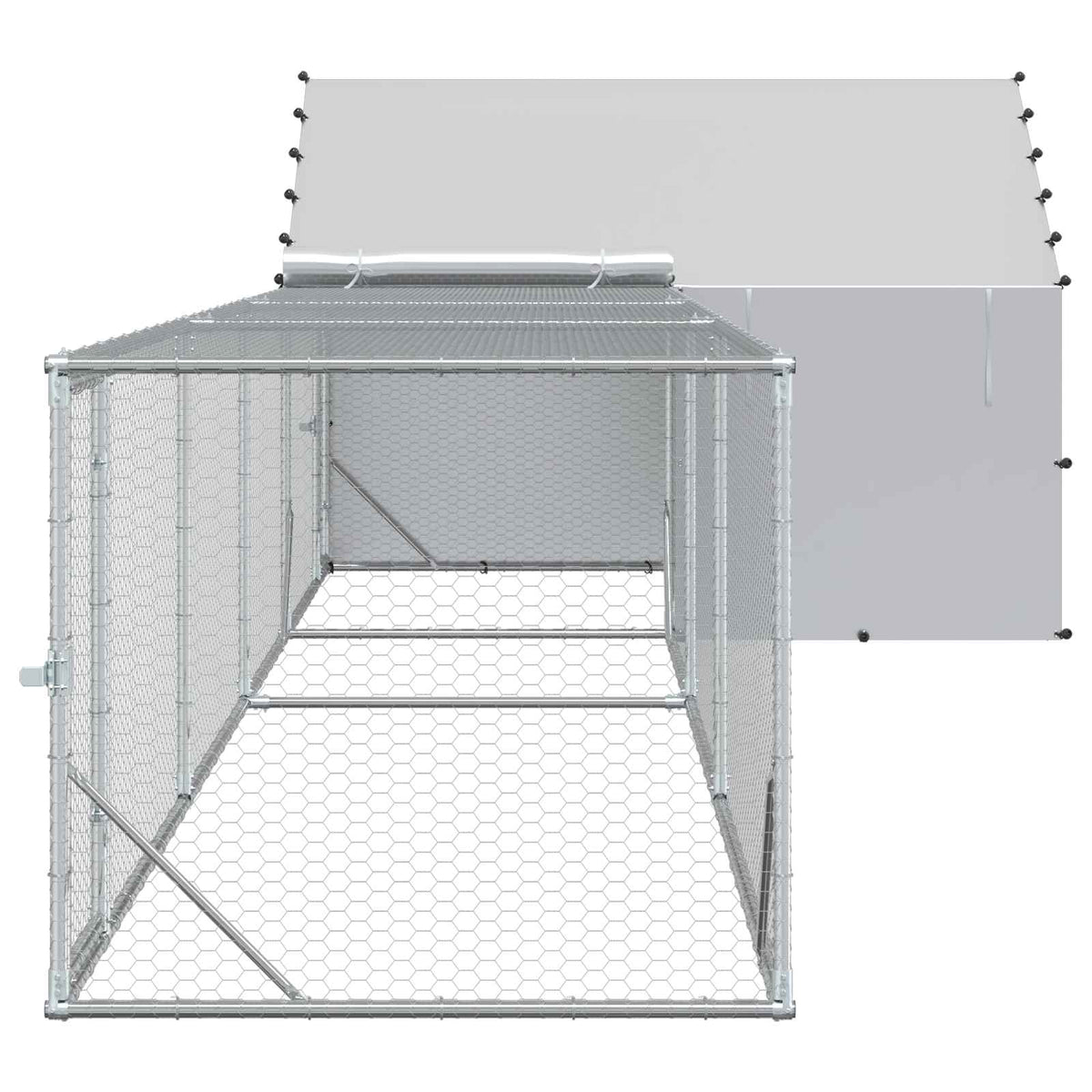 vidaXL 2 st zilver 7 x 2 x 1,5 m Gegalvaniseerd staal