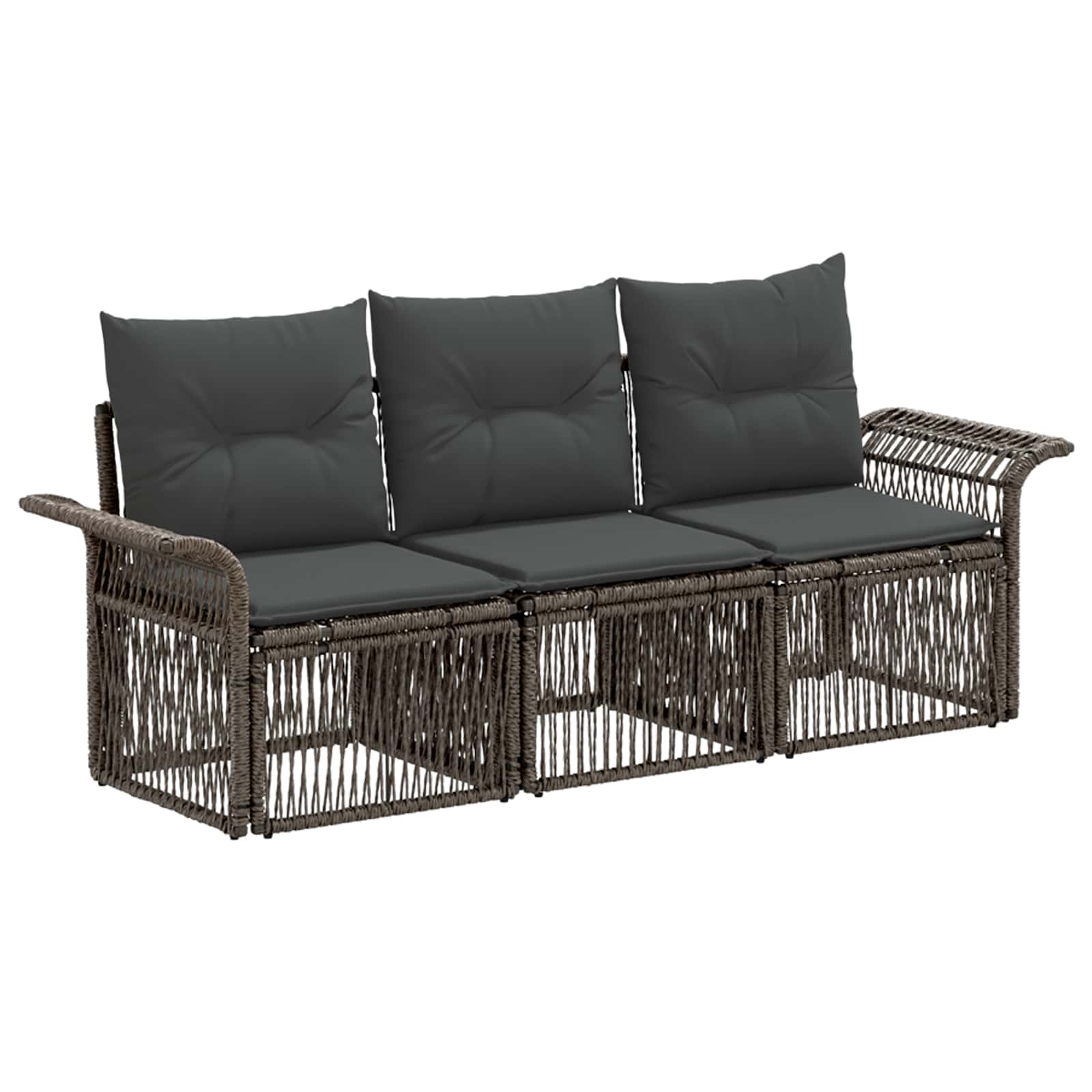 vidaXL Tuinbankenset 4 pcs Zwart poly rattan