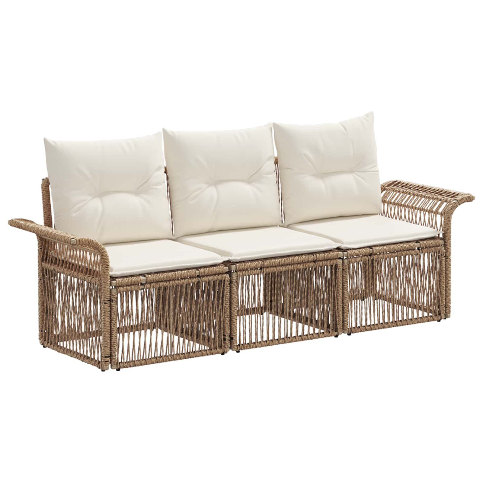 vidaXL Tuinbankenset 4 pcs Zwart poly rattan