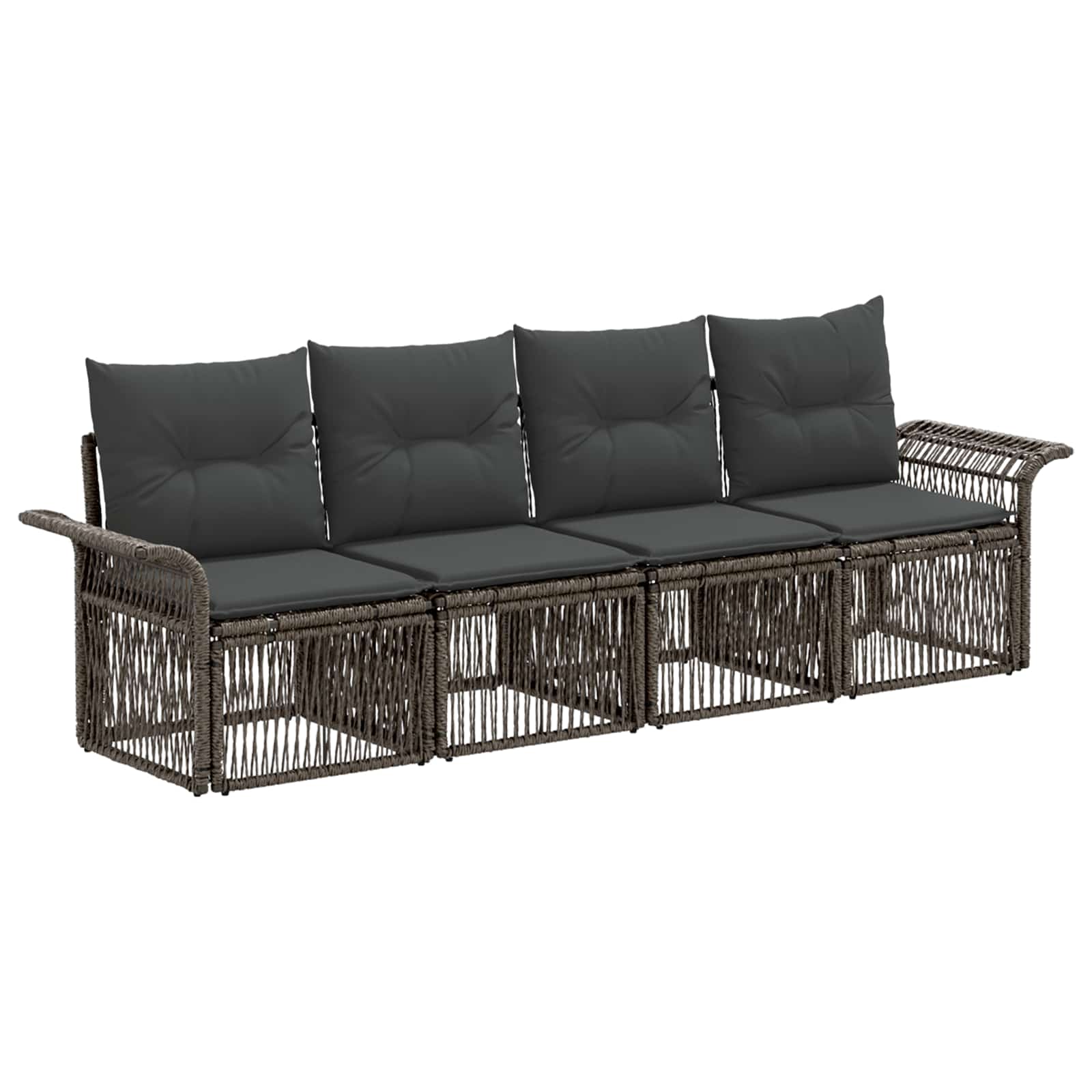 vidaXL Tuinbankenset 5 pcs Zwart poly rattan