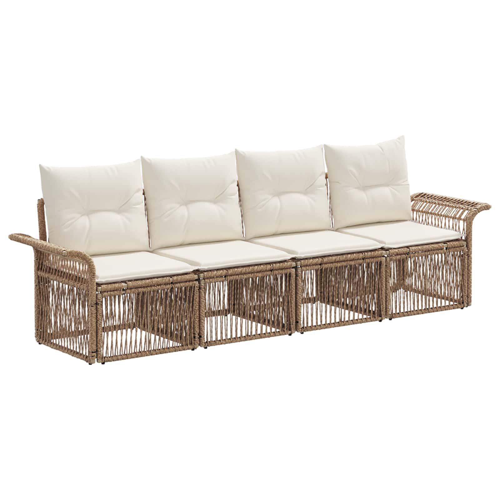 vidaXL Tuinbankenset 5 pcs Zwart poly rattan