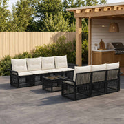 vidaXL Tuinbankenset 8 st Zwart poly rattan