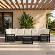 vidaXL Tuinbankenset 8 st Zwart poly rattan