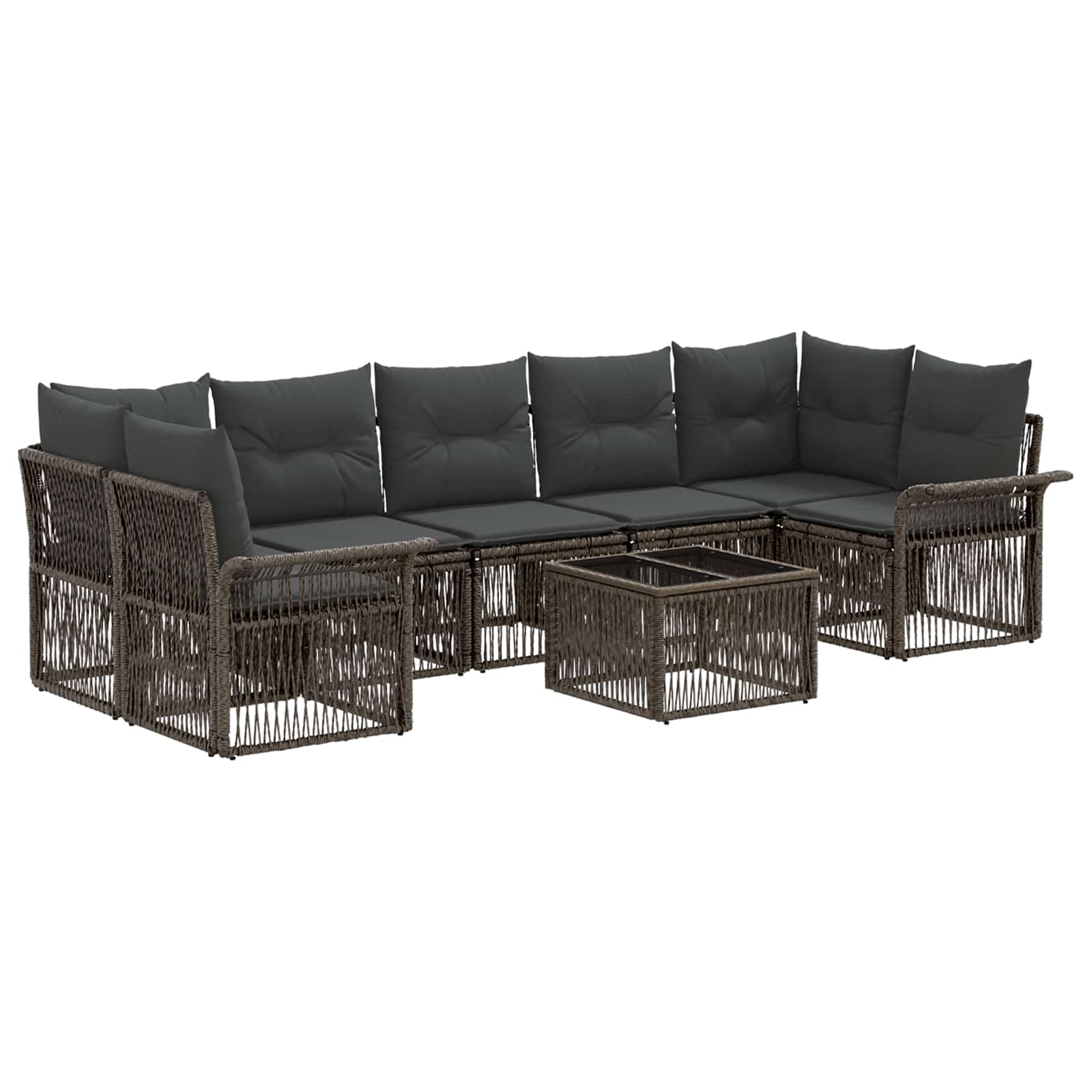 vidaXL Tuinbankenset 8 st Zwart poly rattan