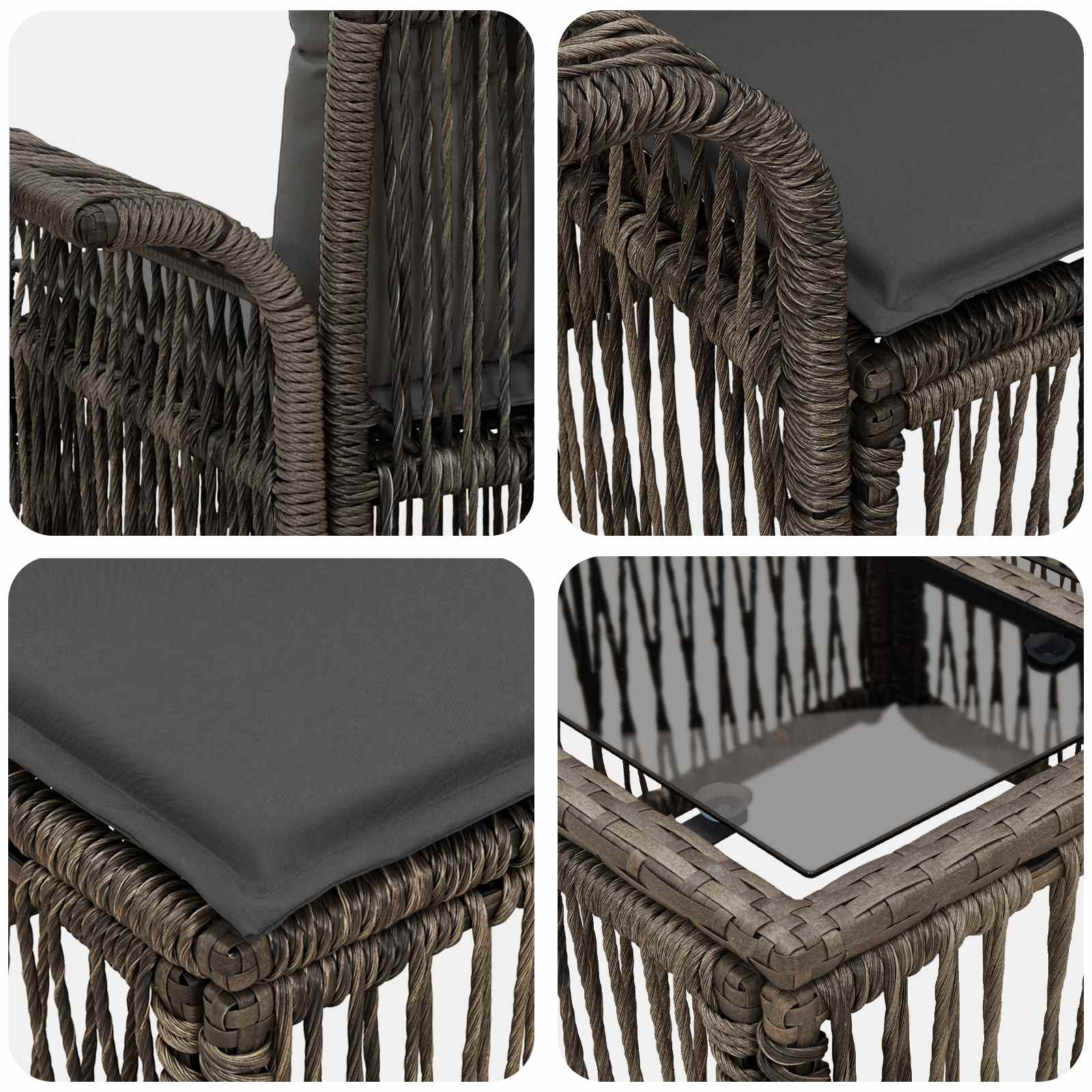vidaXL Tuinbankenset 8 st Zwart poly rattan