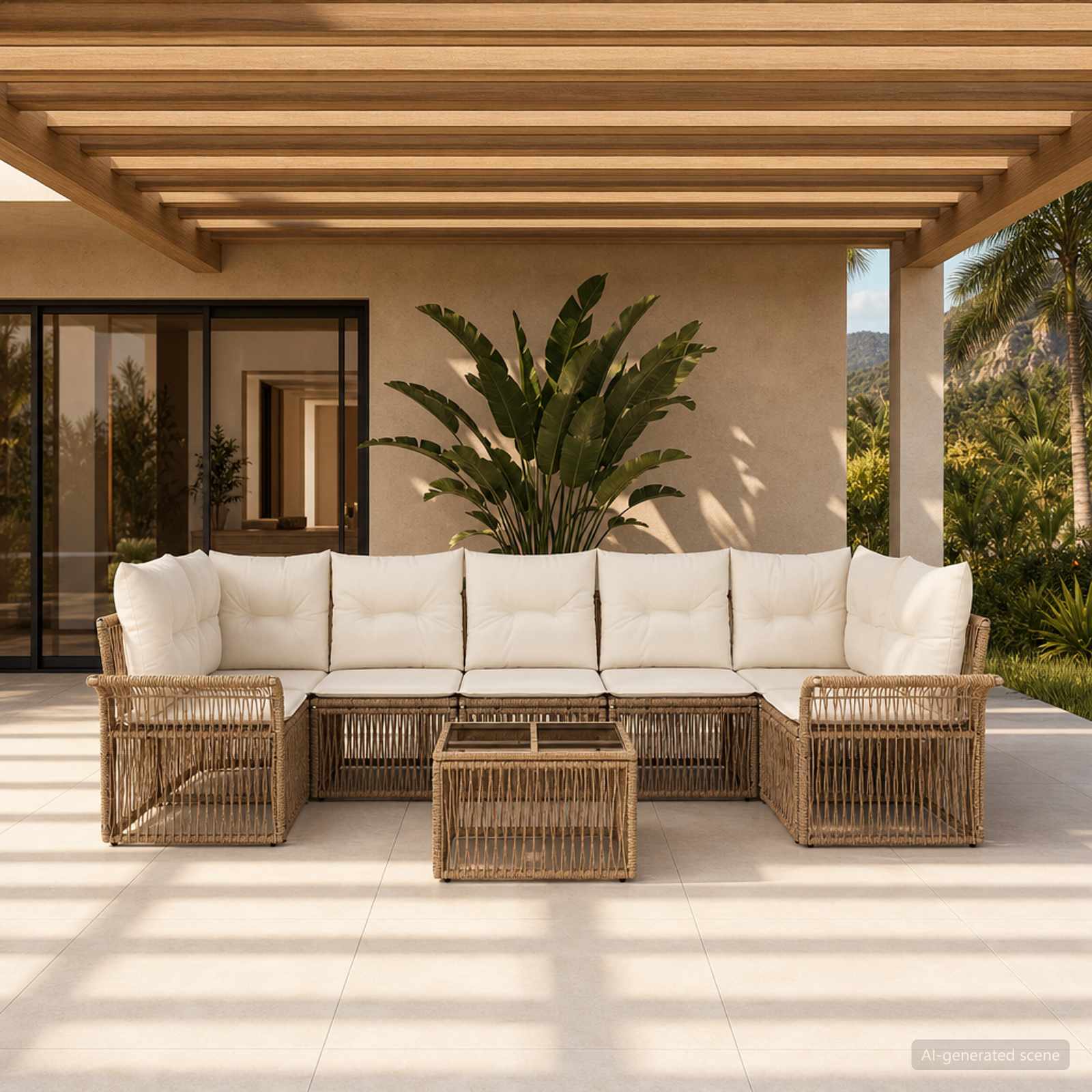 vidaXL Tuinbankenset 8 st Zwart poly rattan