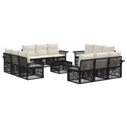 vidaXL Tuinbankenset 13 pcs Zwart poly rattan