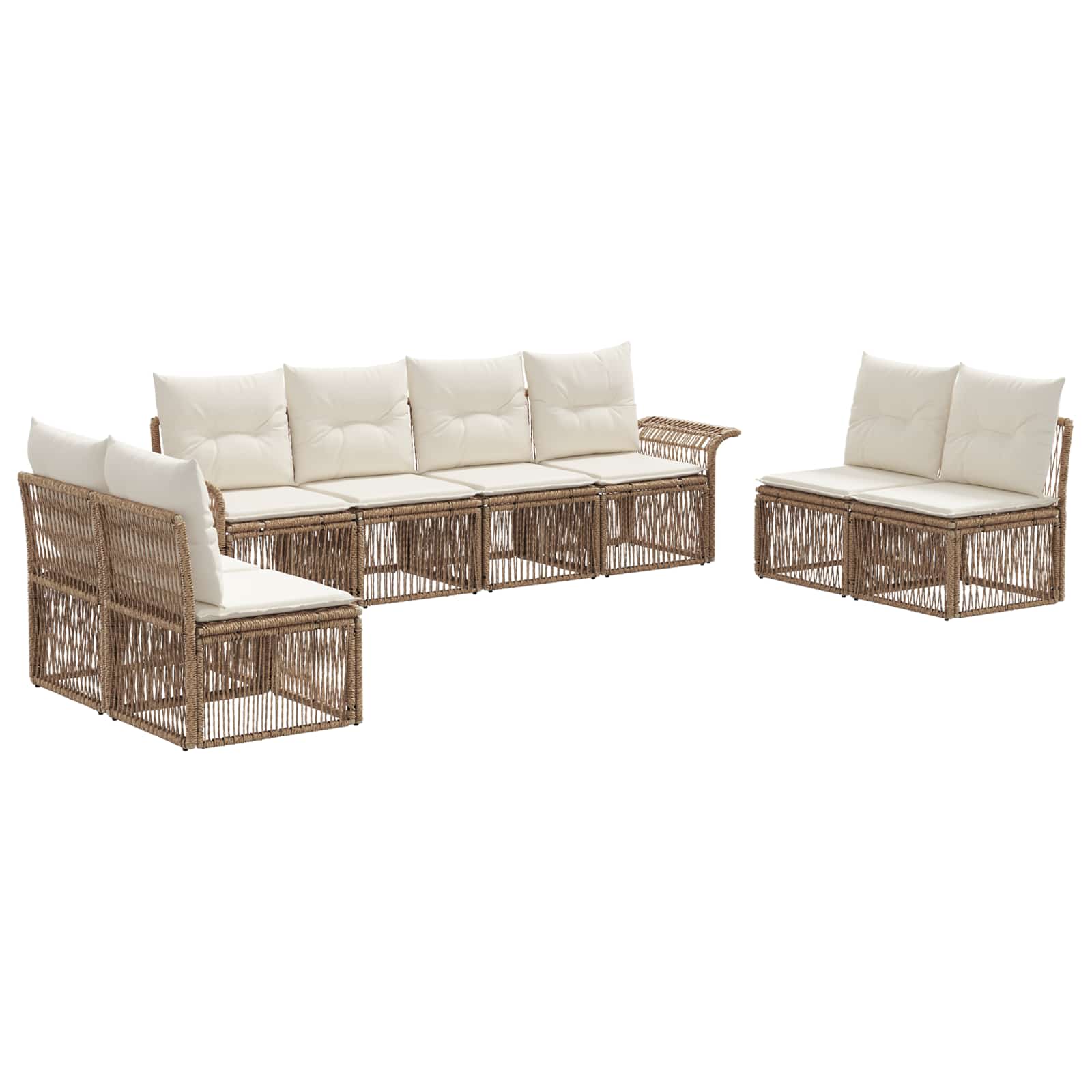 vidaXL Tuinbankenset 9 pcs Zwart poly rattan