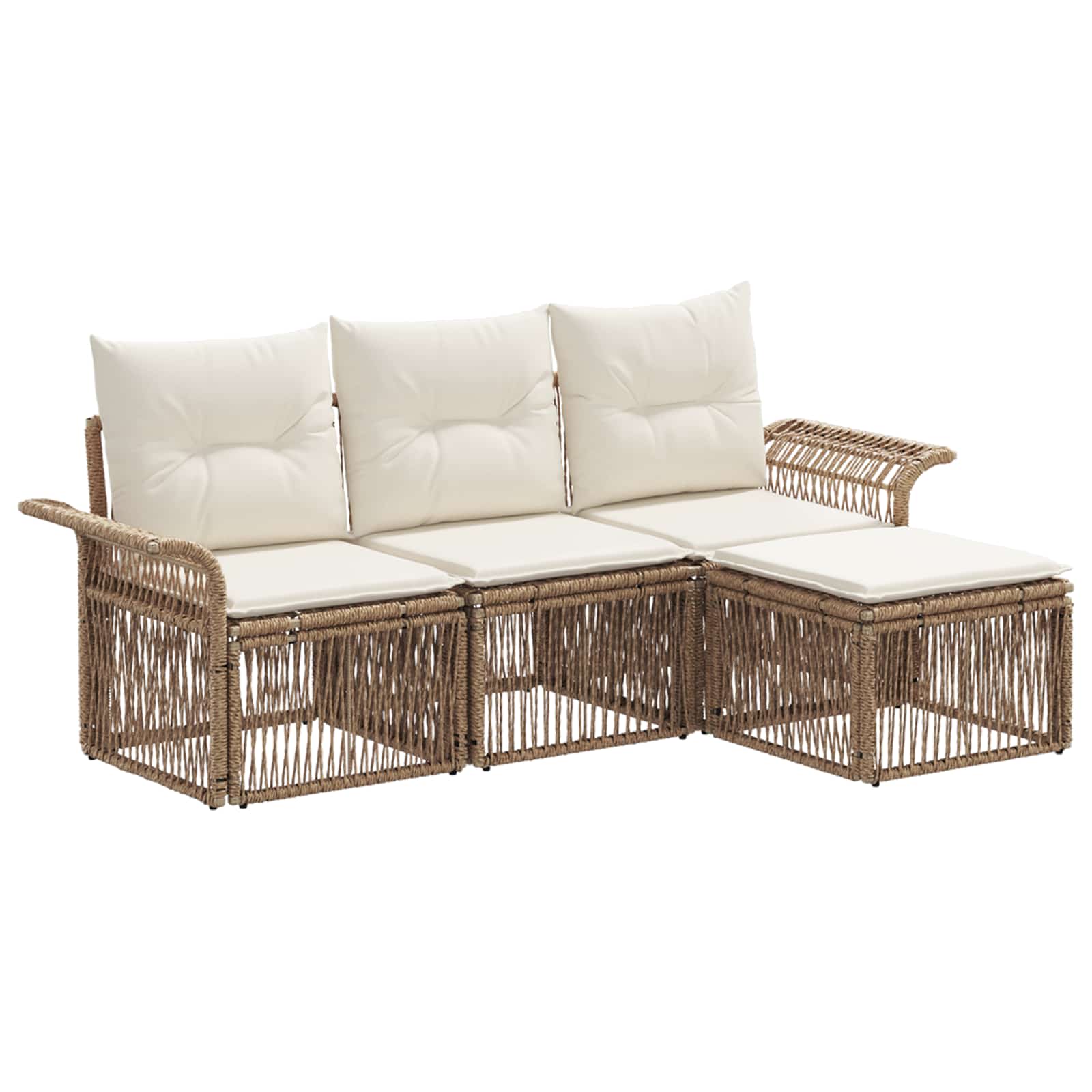 vidaXL Tuinbankenset 5 pcs Zwart poly rattan