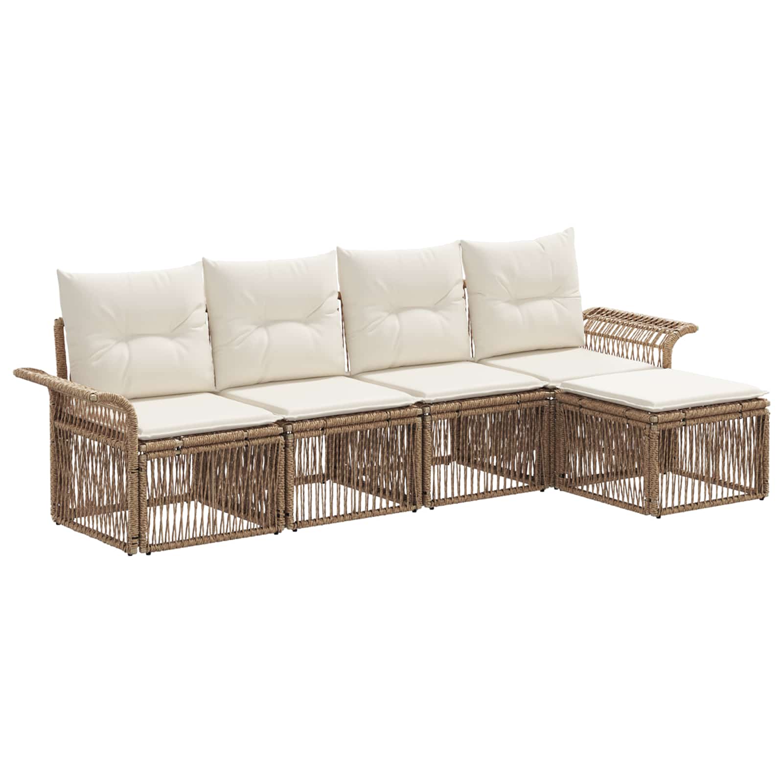 vidaXL Tuinbankenset 6 pcs Zwart poly rattan