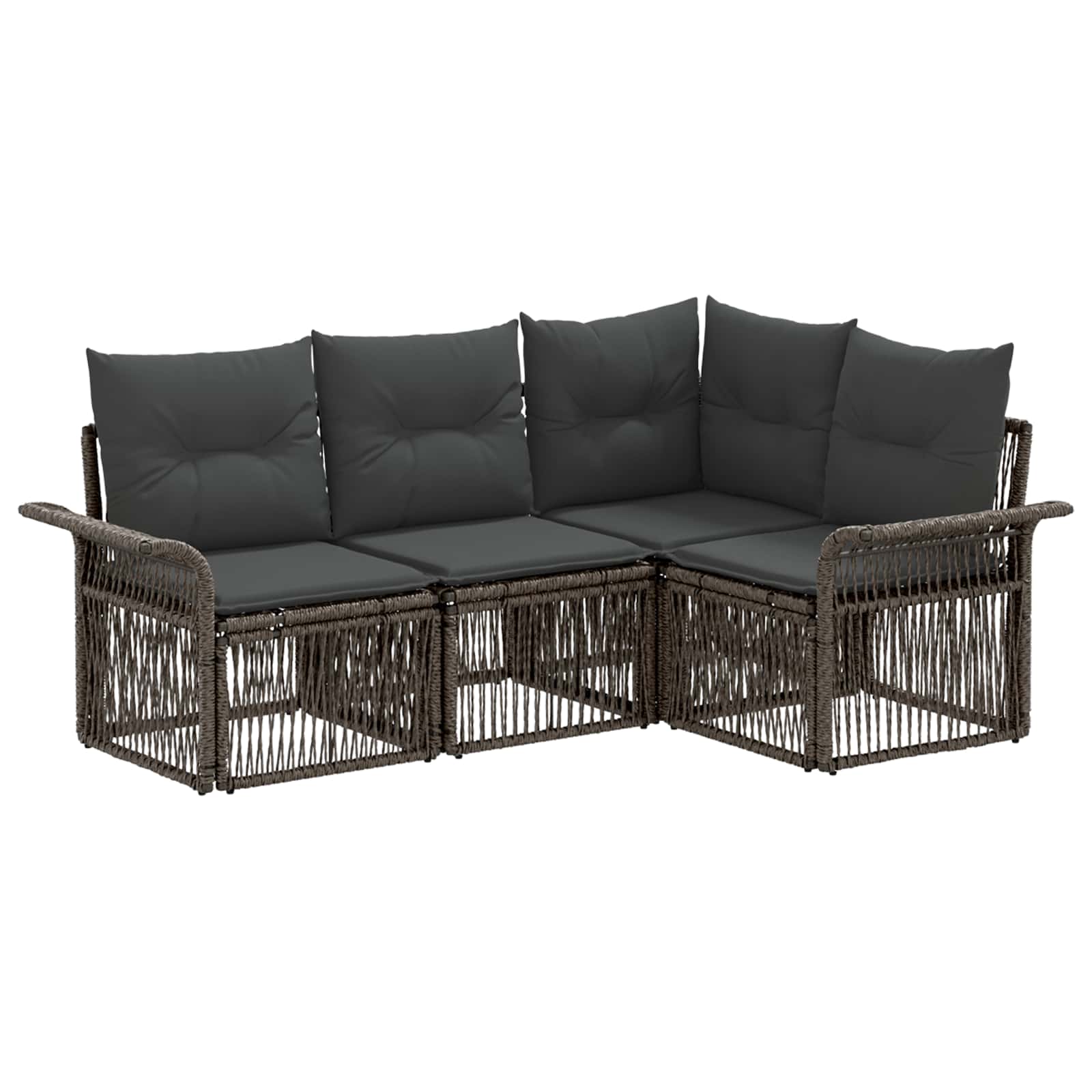 vidaXL Tuinbankenset 5 pcs Zwart poly rattan