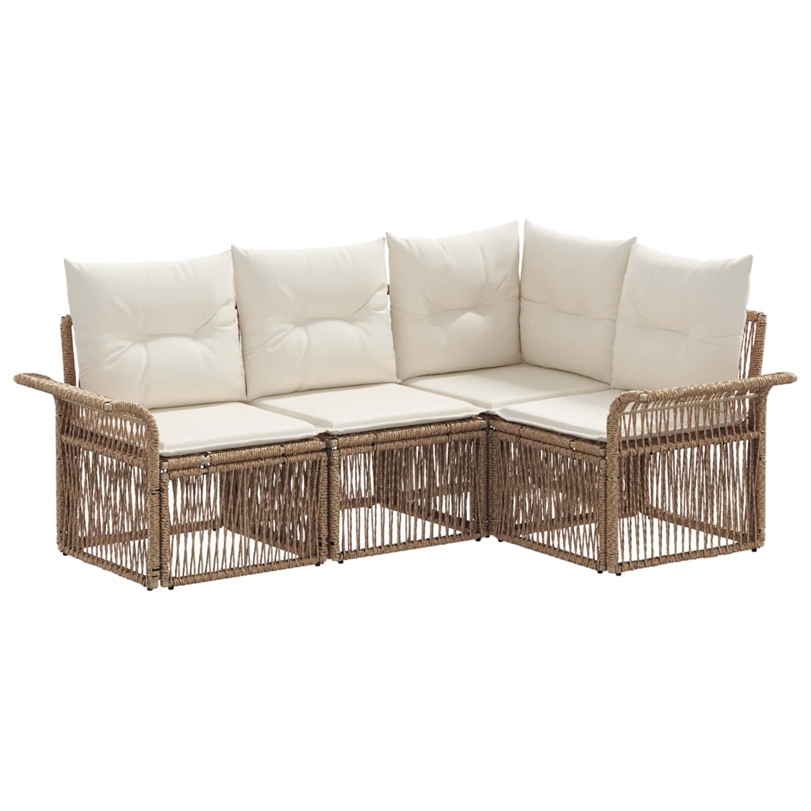 vidaXL Tuinbankenset 5 pcs Zwart poly rattan