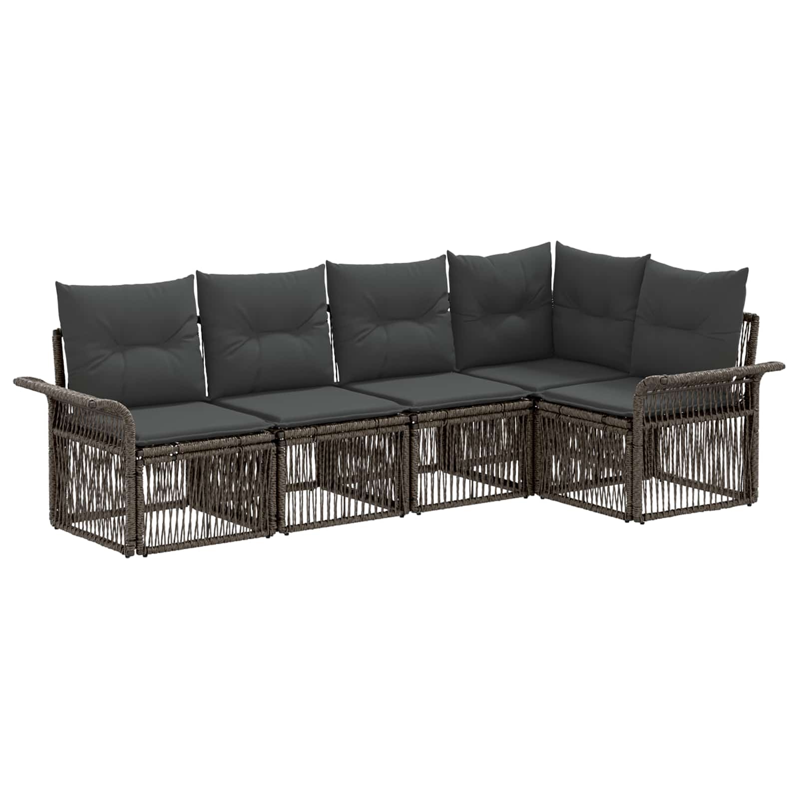 vidaXL Tuinbankenset 6 pcs Zwart poly rattan