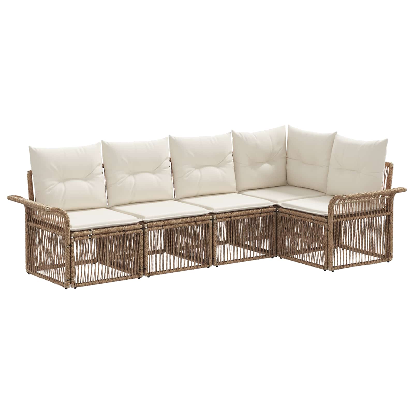 vidaXL Tuinbankenset 6 pcs Zwart poly rattan