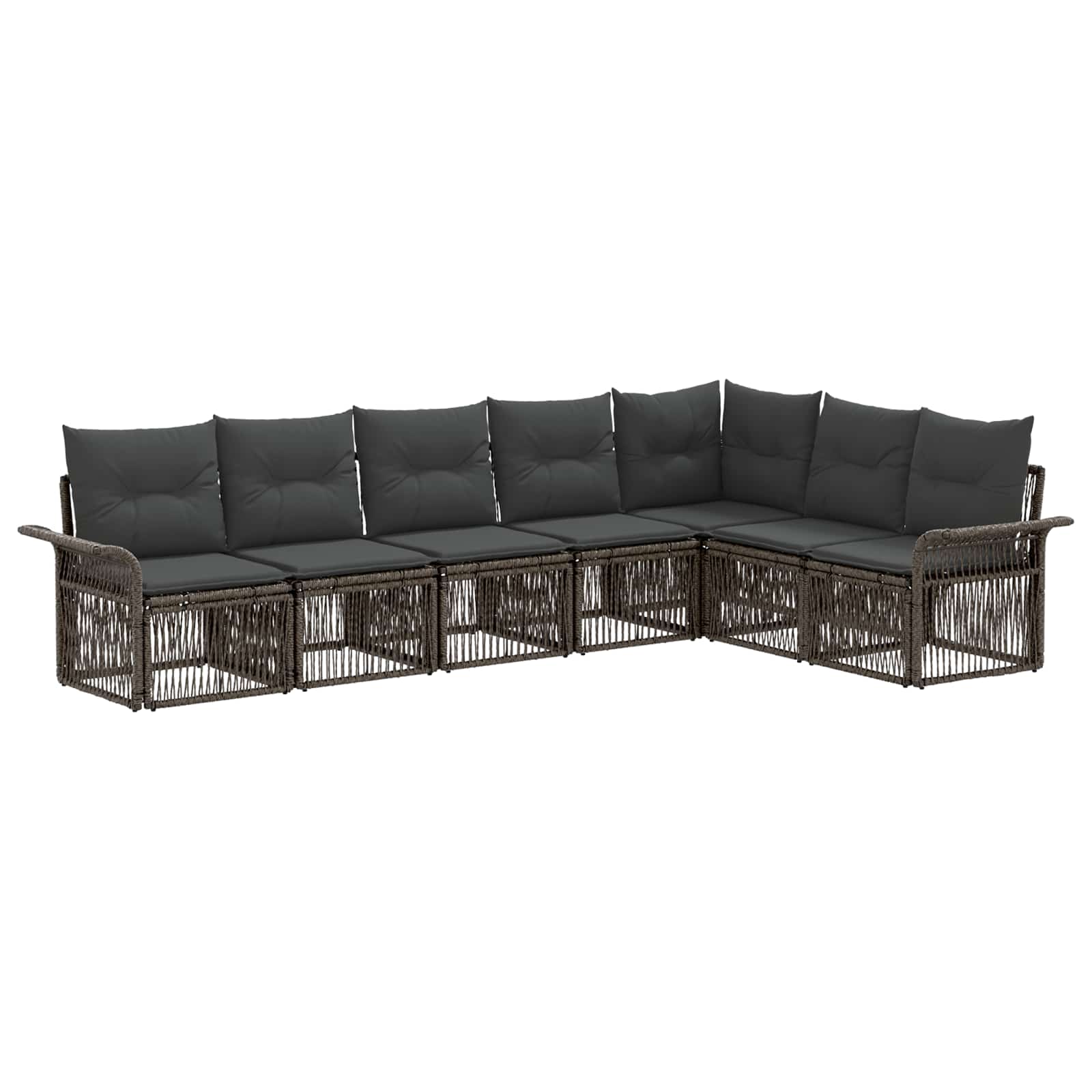 vidaXL Tuinbankenset 8 pcs Zwart poly rattan