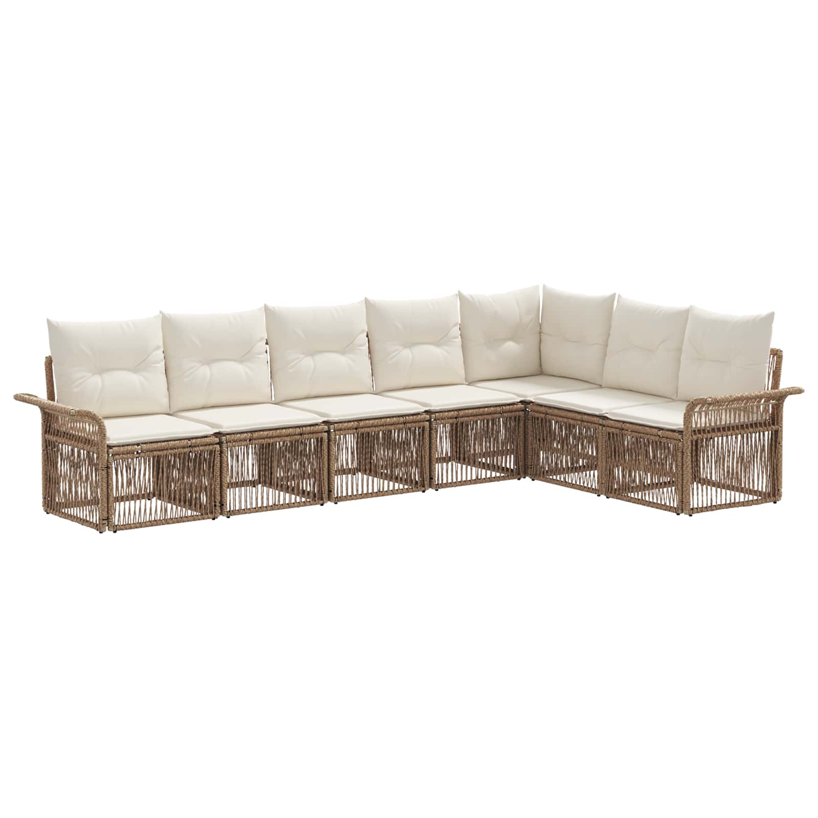 vidaXL Tuinbankenset 8 pcs Zwart poly rattan