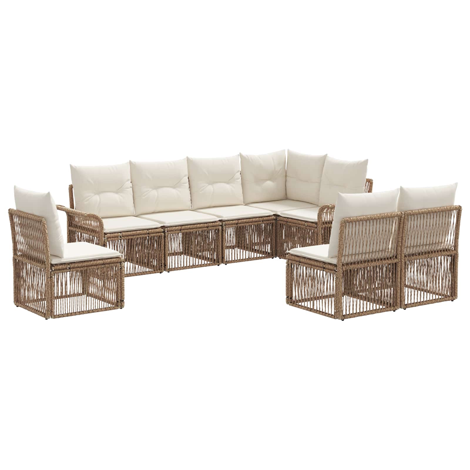 vidaXL Tuinbankenset 9 pcs Zwart poly rattan