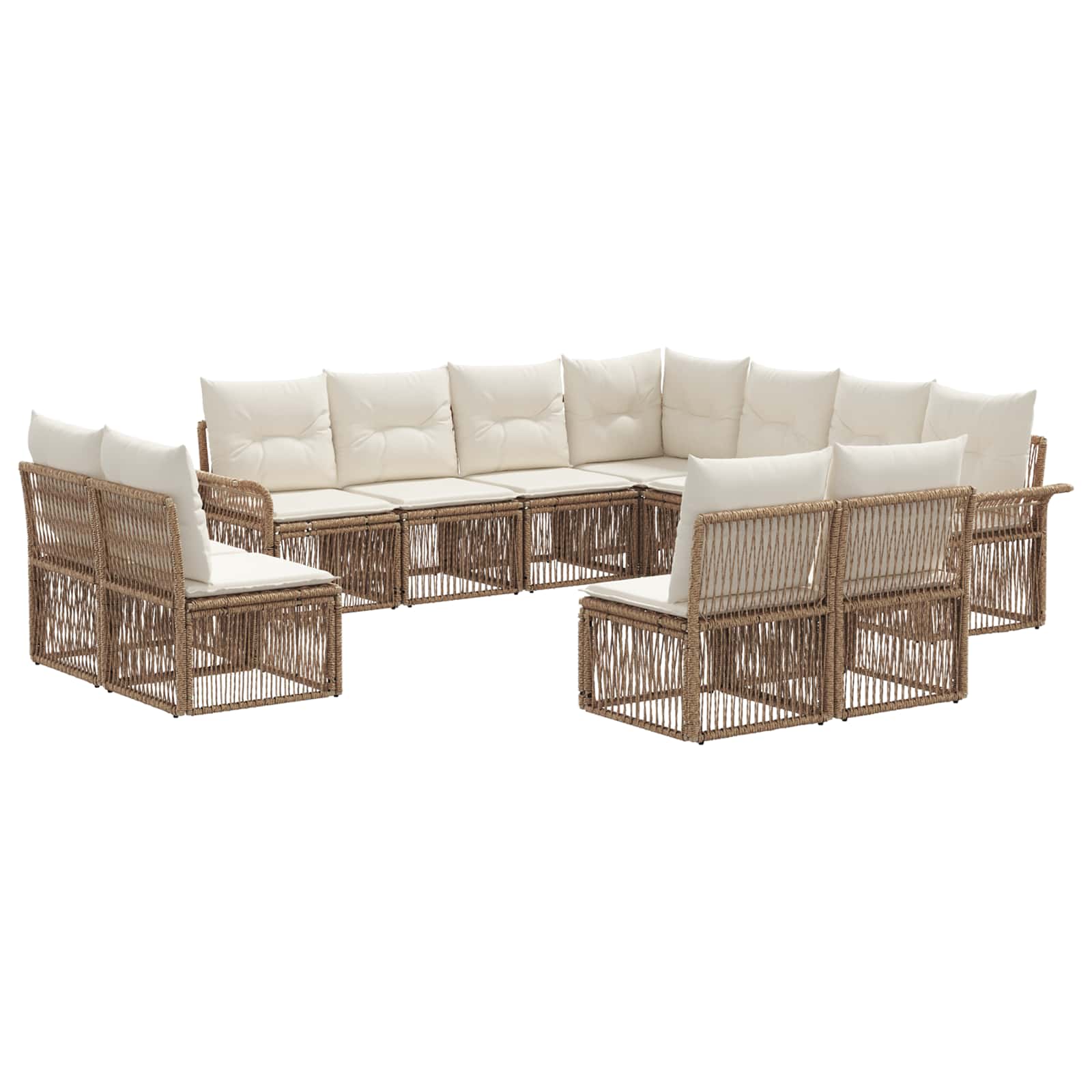 vidaXL Tuinbankenset 12 pcs Zwart poly rattan