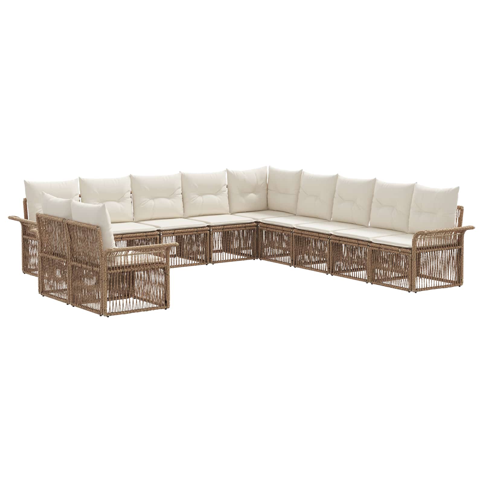 vidaXL Tuinbankenset 12 pcs Zwart poly rattan