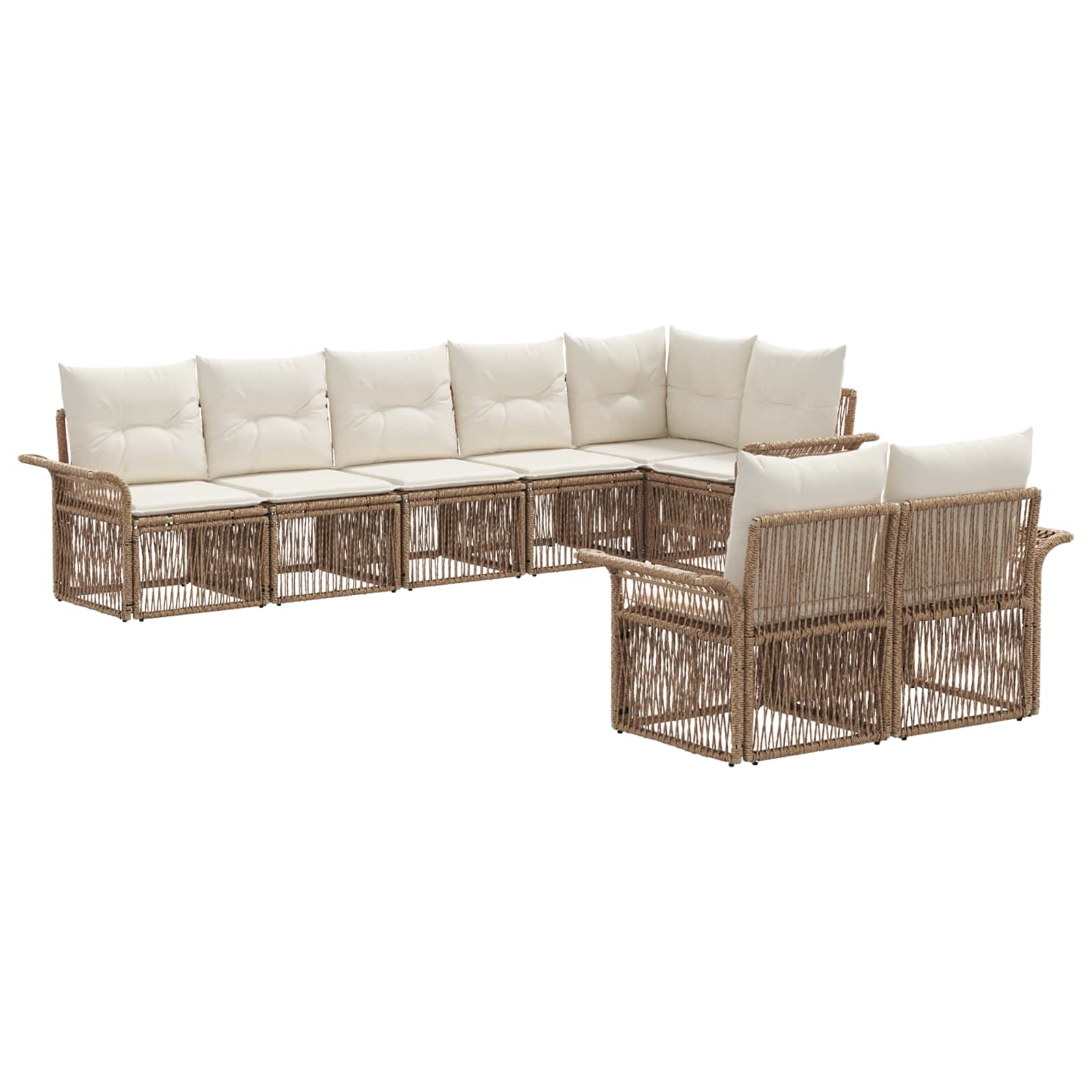 vidaXL Tuinbankenset 9 pcs Zwart poly rattan
