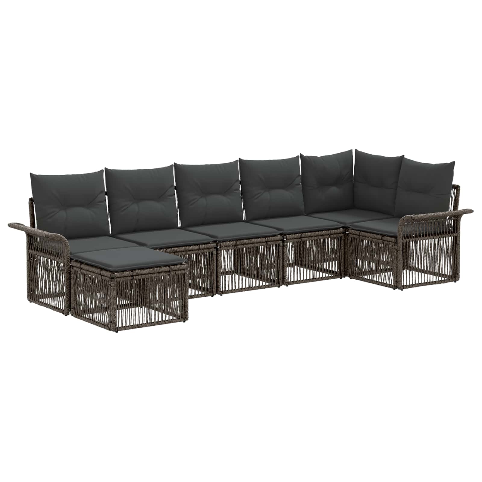 vidaXL Tuinbankenset 8 pcs Zwart poly rattan