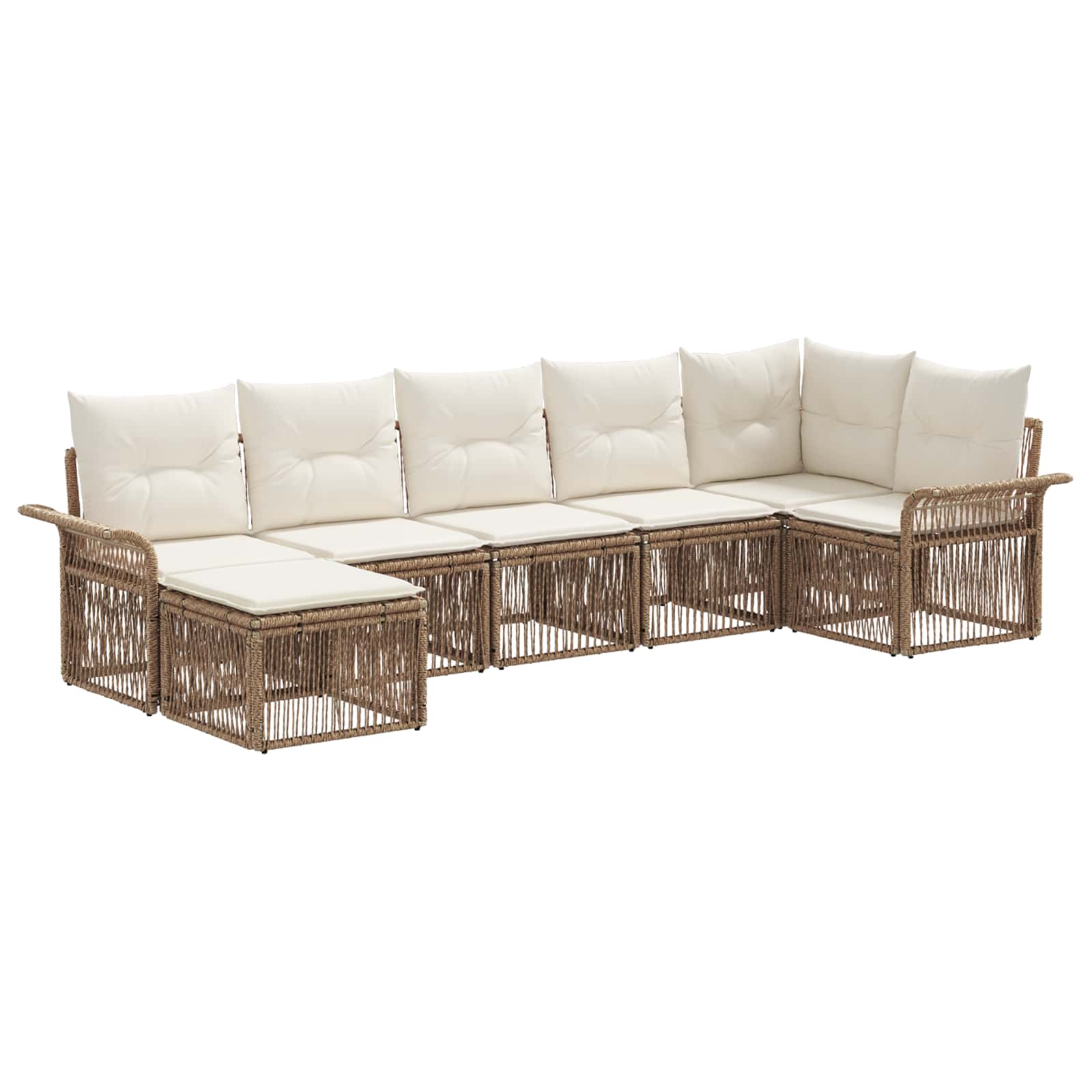 vidaXL Tuinbankenset 8 pcs Zwart poly rattan