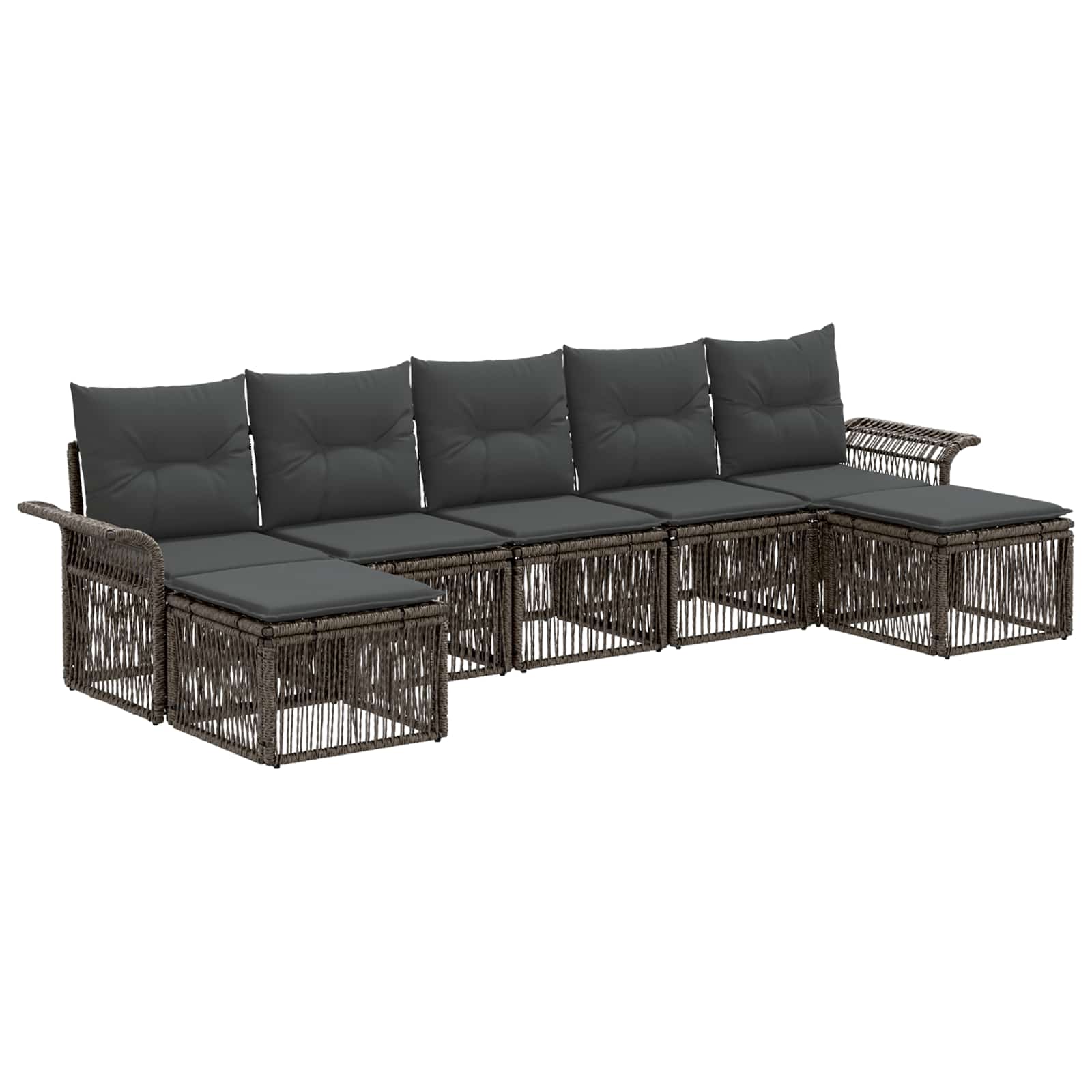 vidaXL Tuinbankenset 8 pcs Zwart poly rattan