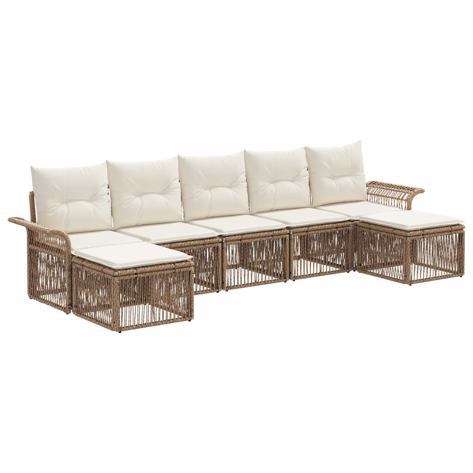 vidaXL Tuinbankenset 8 pcs Zwart poly rattan
