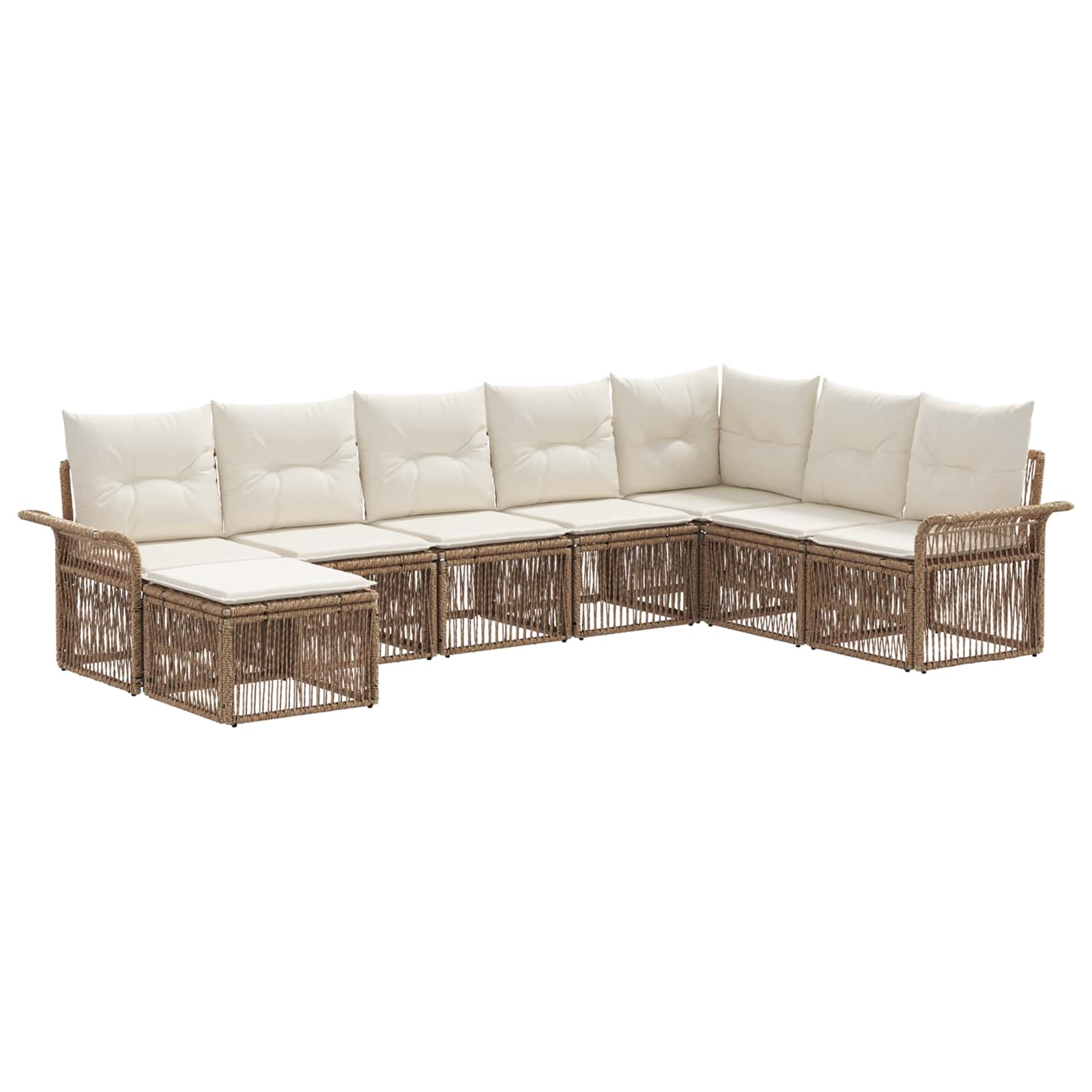 vidaXL Tuinbankenset 9 pcs Zwart poly rattan