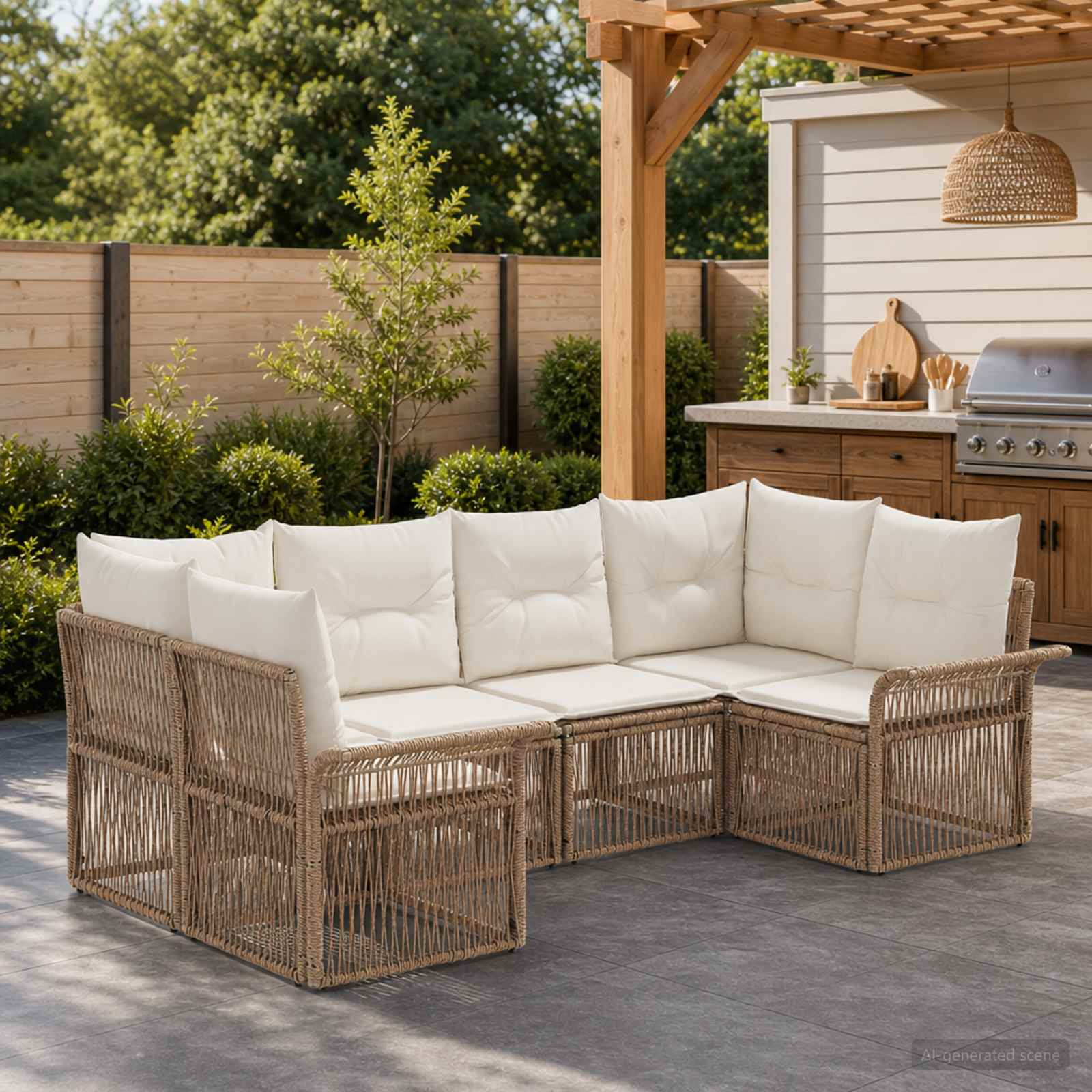 vidaXL Tuinbankenset 6 st 6-Aantal zitplaatsen Zwart poly rattan