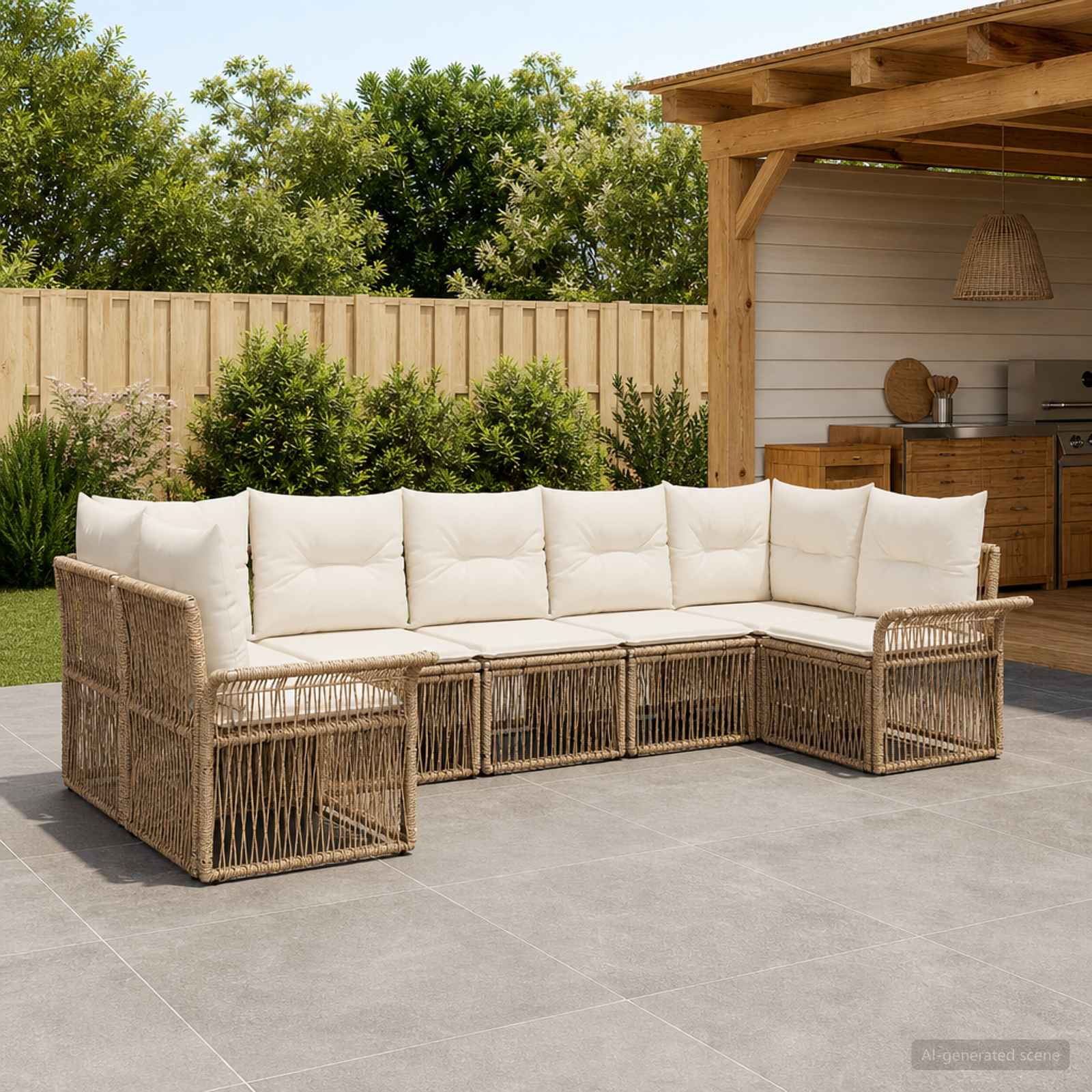 vidaXL Tuinbankenset 7 st 7-Aantal zitplaatsen Zwart poly rattan