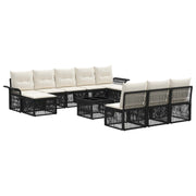 vidaXL Tuinbankenset 11 pcs Zwart poly rattan