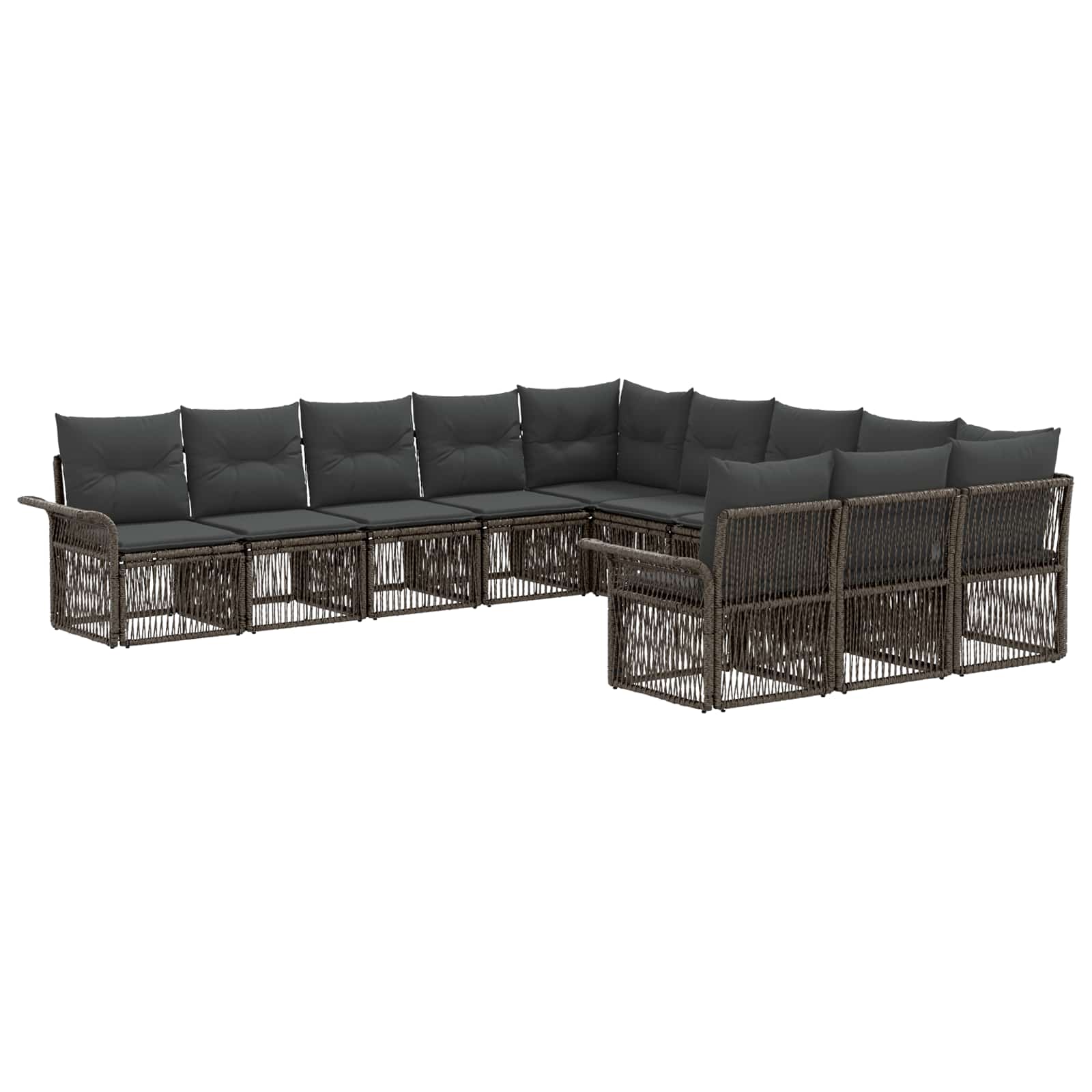 vidaXL Tuinbankenset 12 pcs Zwart poly rattan