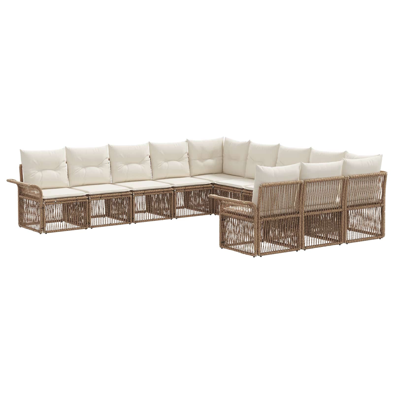 vidaXL Tuinbankenset 12 pcs Zwart poly rattan