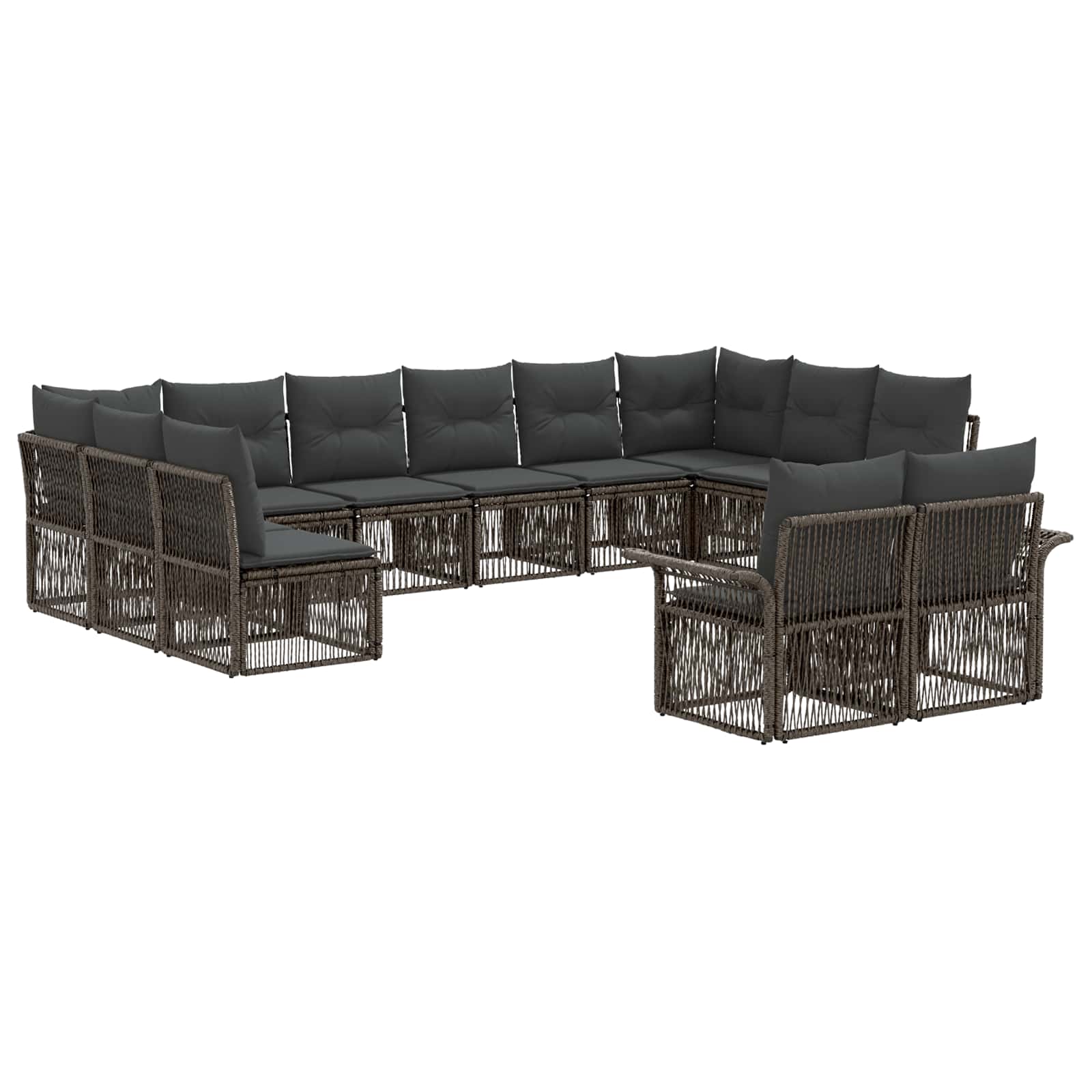 vidaXL Tuinbankenset 13 pcs Zwart poly rattan