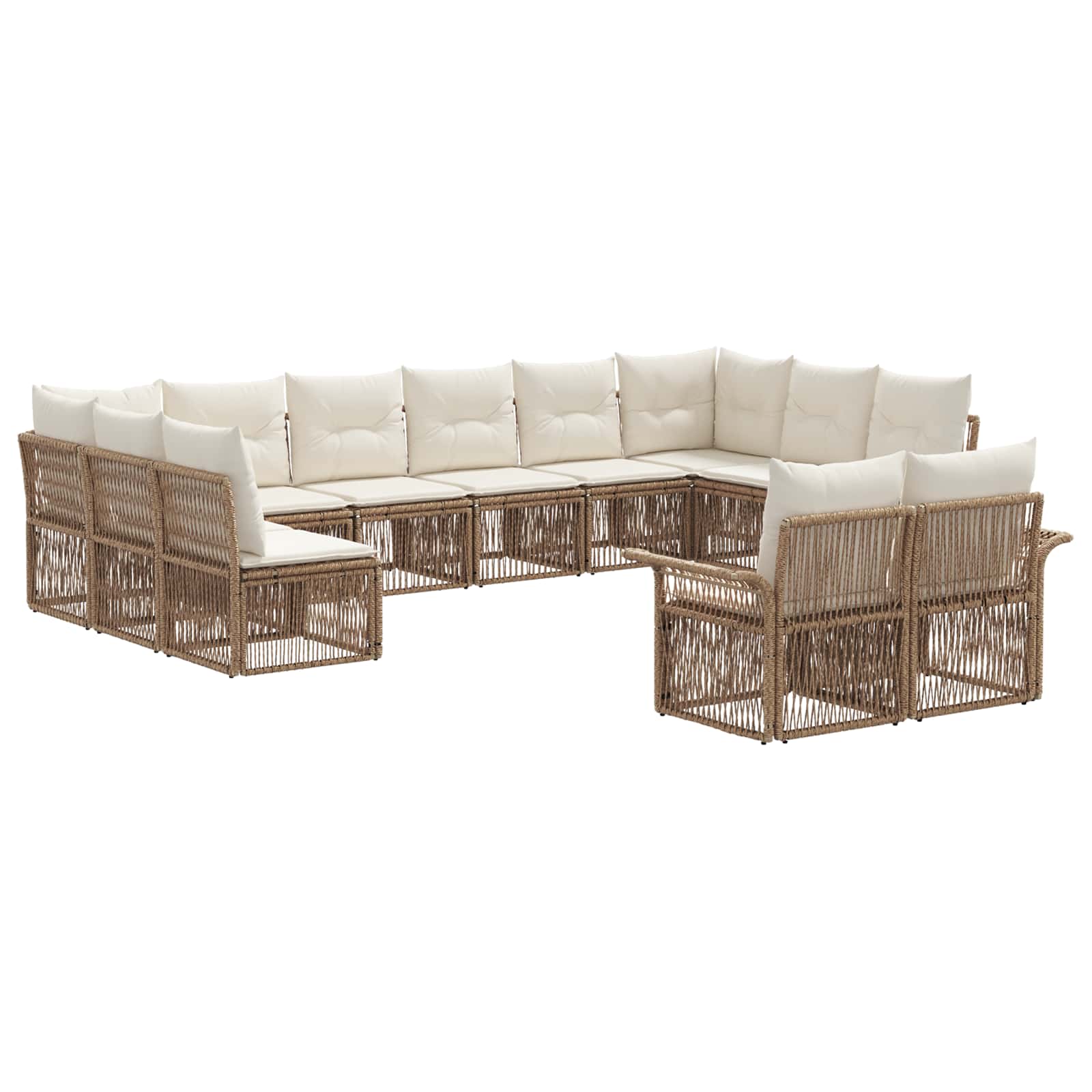 vidaXL Tuinbankenset 13 pcs Zwart poly rattan