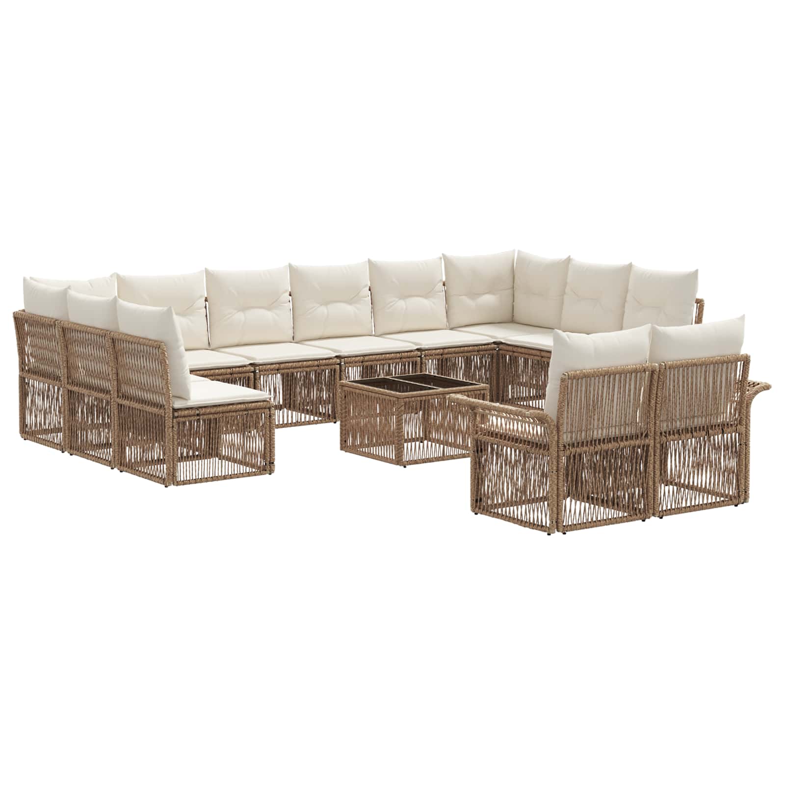 vidaXL Tuinbankenset 13 pcs Zwart poly rattan
