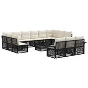vidaXL Tuinbankenset 14 pcs Zwart poly rattan