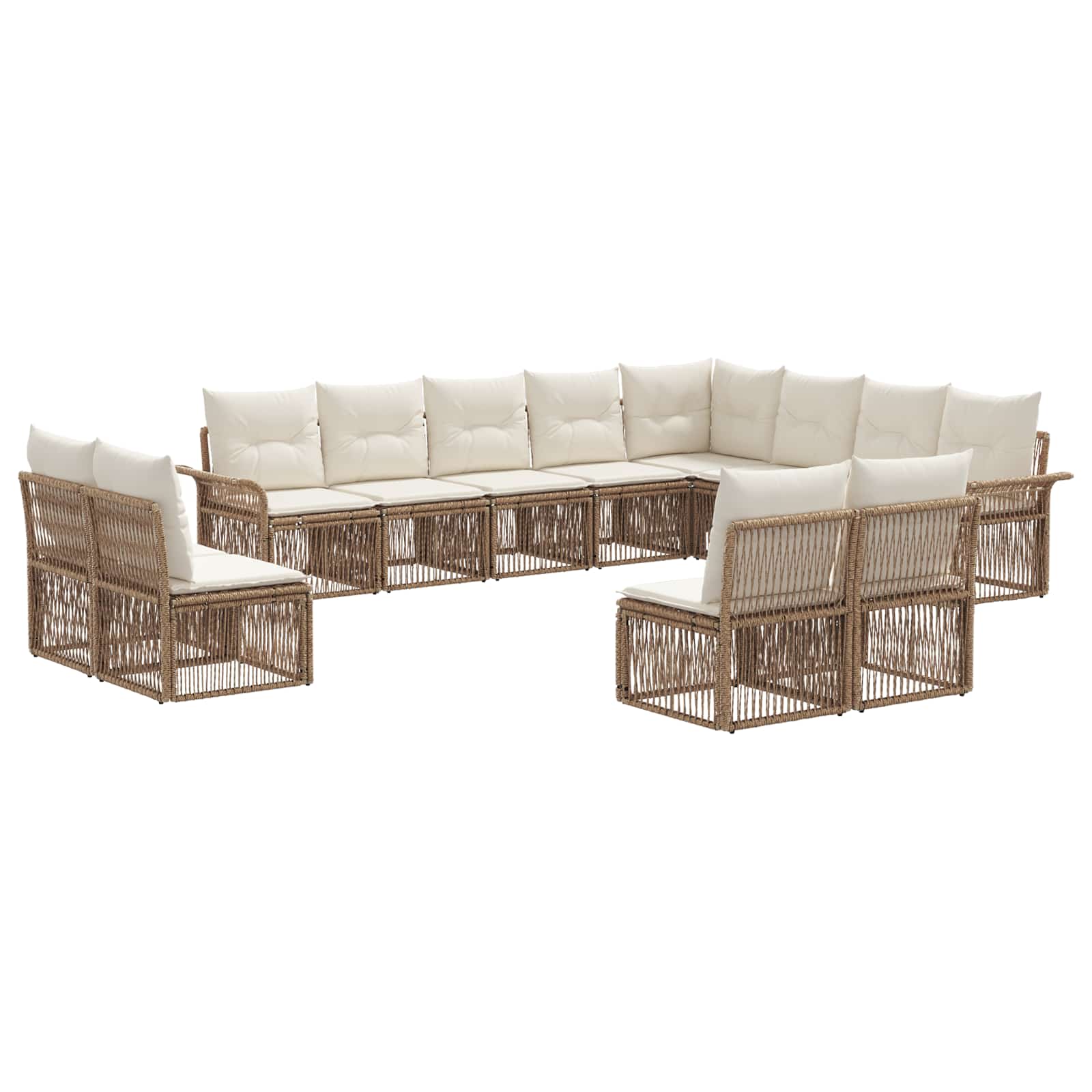 vidaXL Tuinbankenset 13 pcs Zwart poly rattan