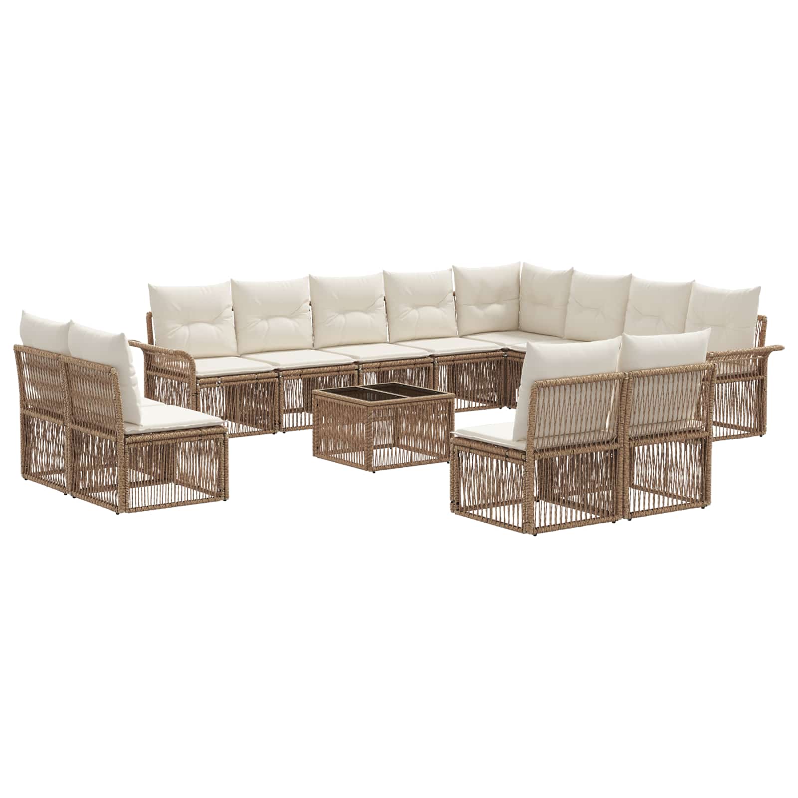 vidaXL Tuinbankenset 13 pcs Zwart poly rattan