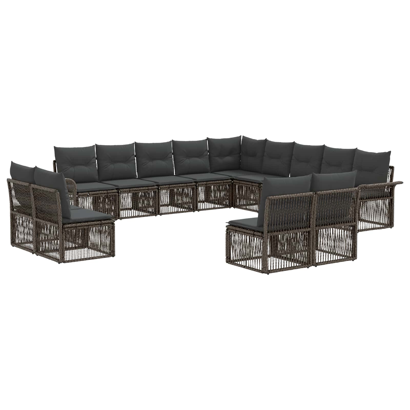 vidaXL Tuinbankenset 14 pcs Zwart poly rattan