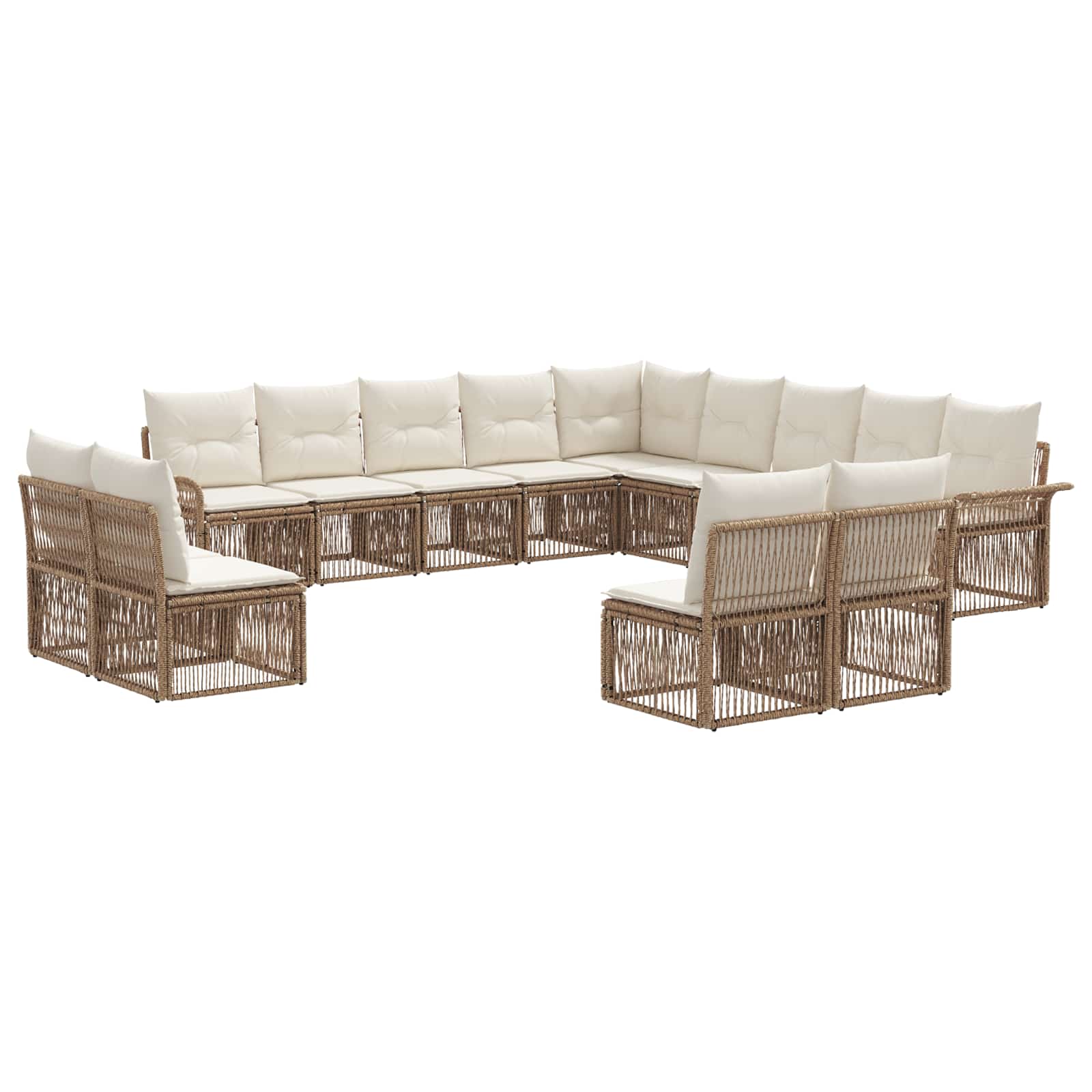 vidaXL Tuinbankenset 14 pcs Zwart poly rattan