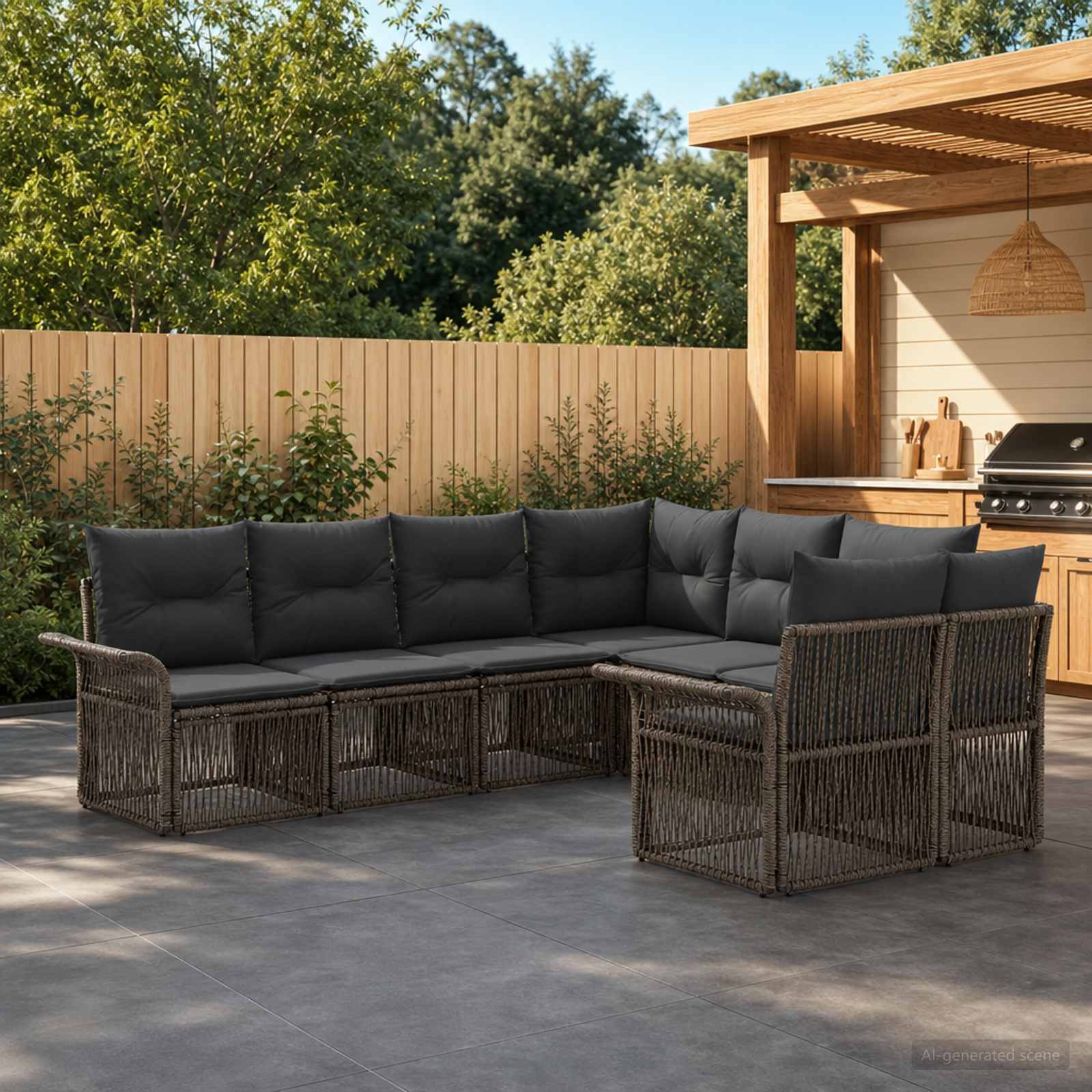 vidaXL Tuinbankenset 8 st 8-Aantal zitplaatsen Zwart en Cream Wit