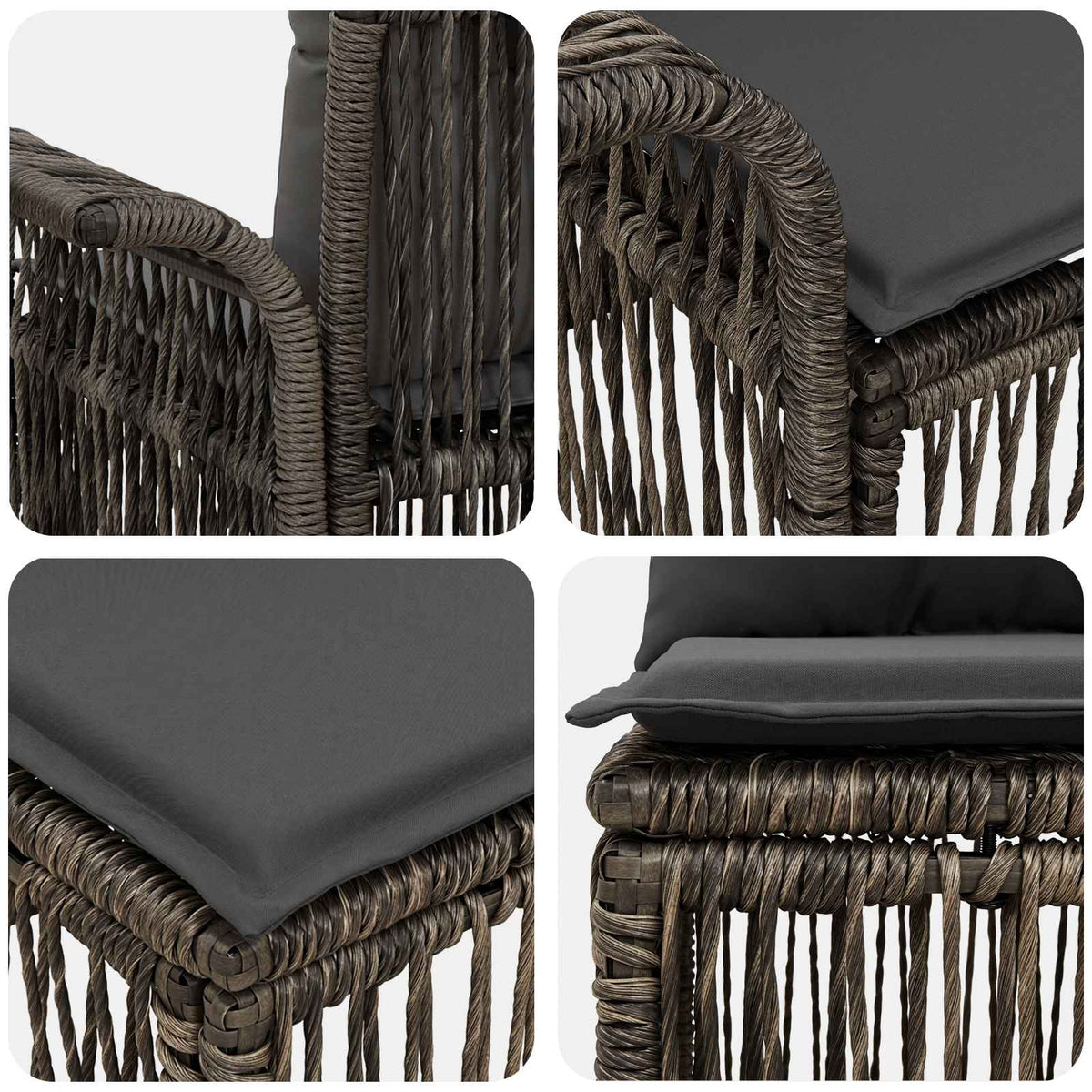vidaXL Tuinbankenset 11 st Zwart poly rattan