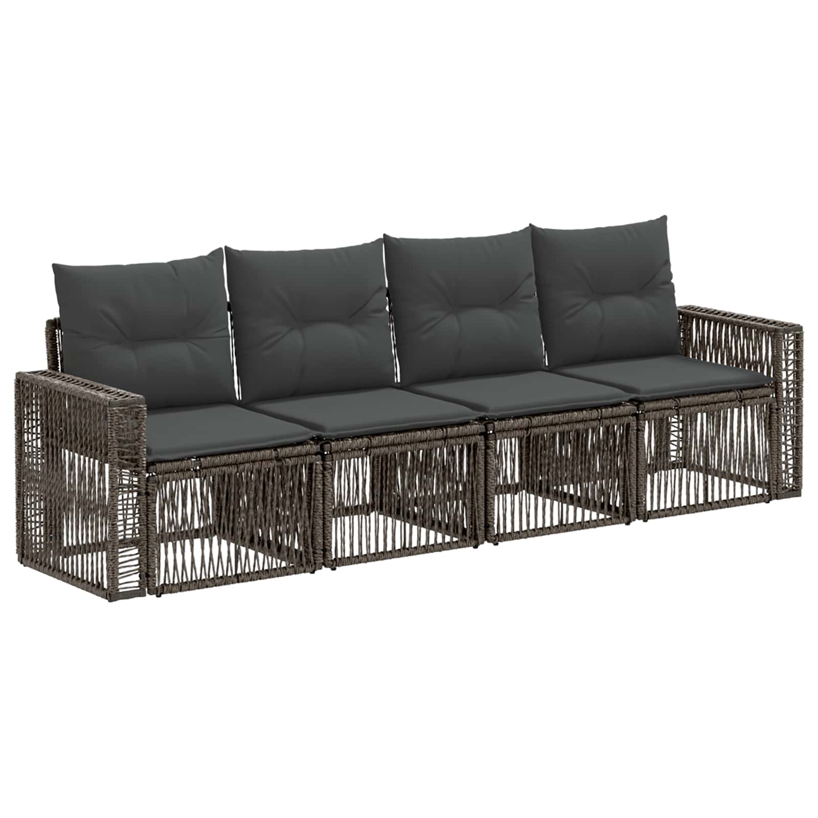 vidaXL Tuinbankenset 5 pcs Zwart en Cream Wit poly rattan